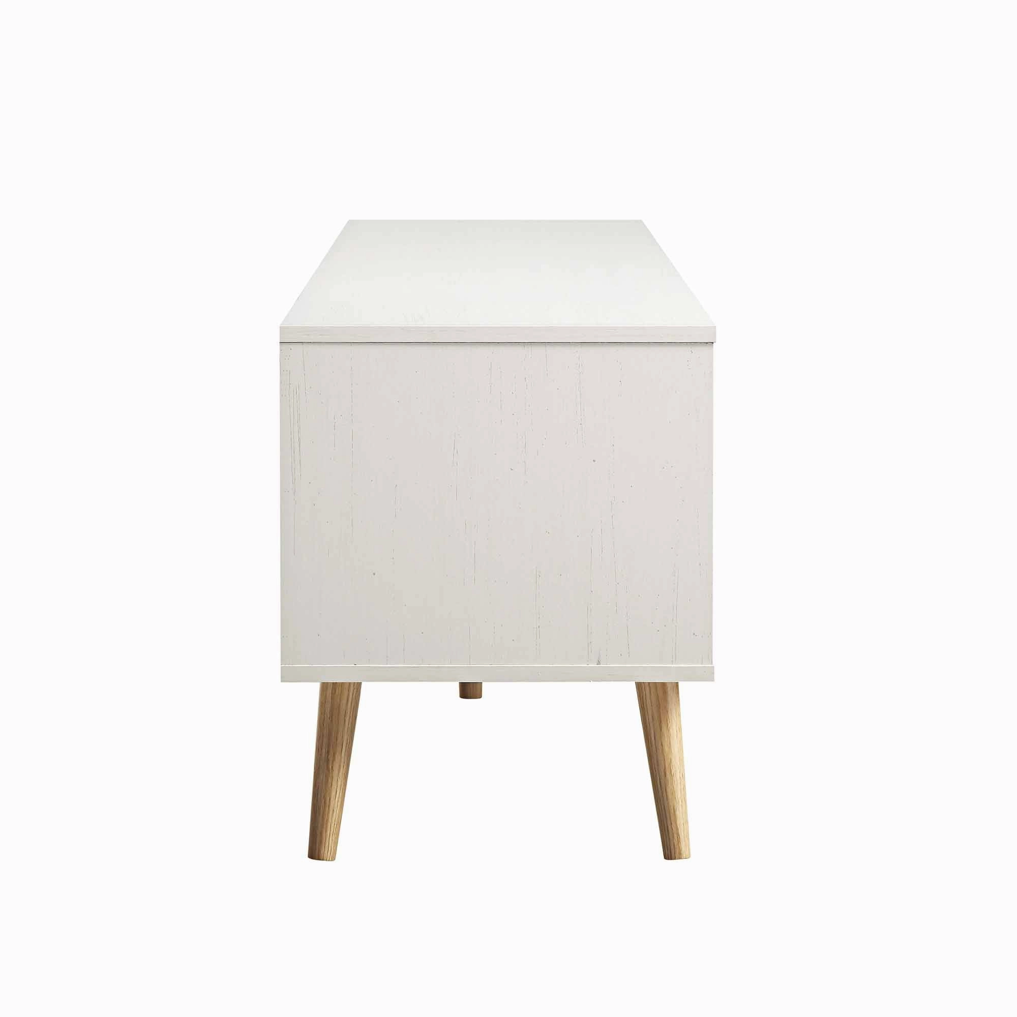 Frances Woven Rattan 200cm Wide TV Unit, White