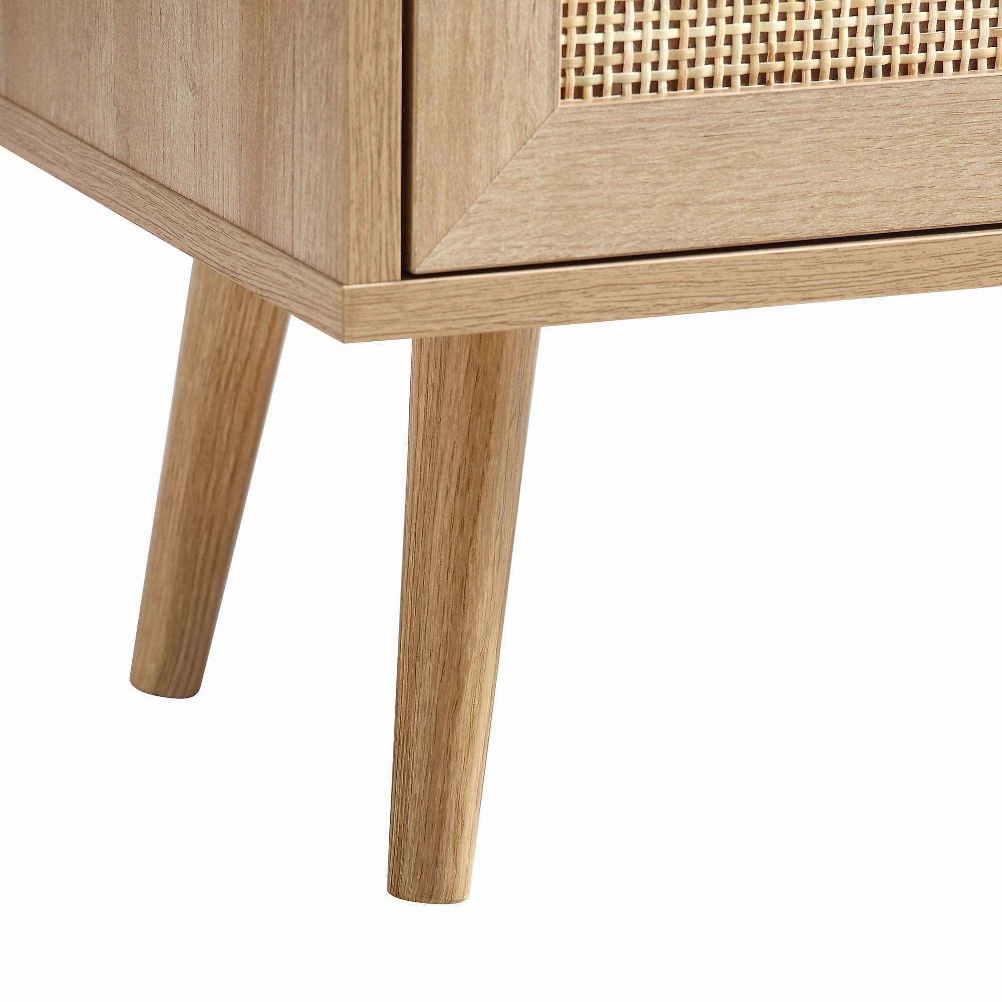 Frances Woven Rattan 2-Door Bathroom Undersink Unit, Natural