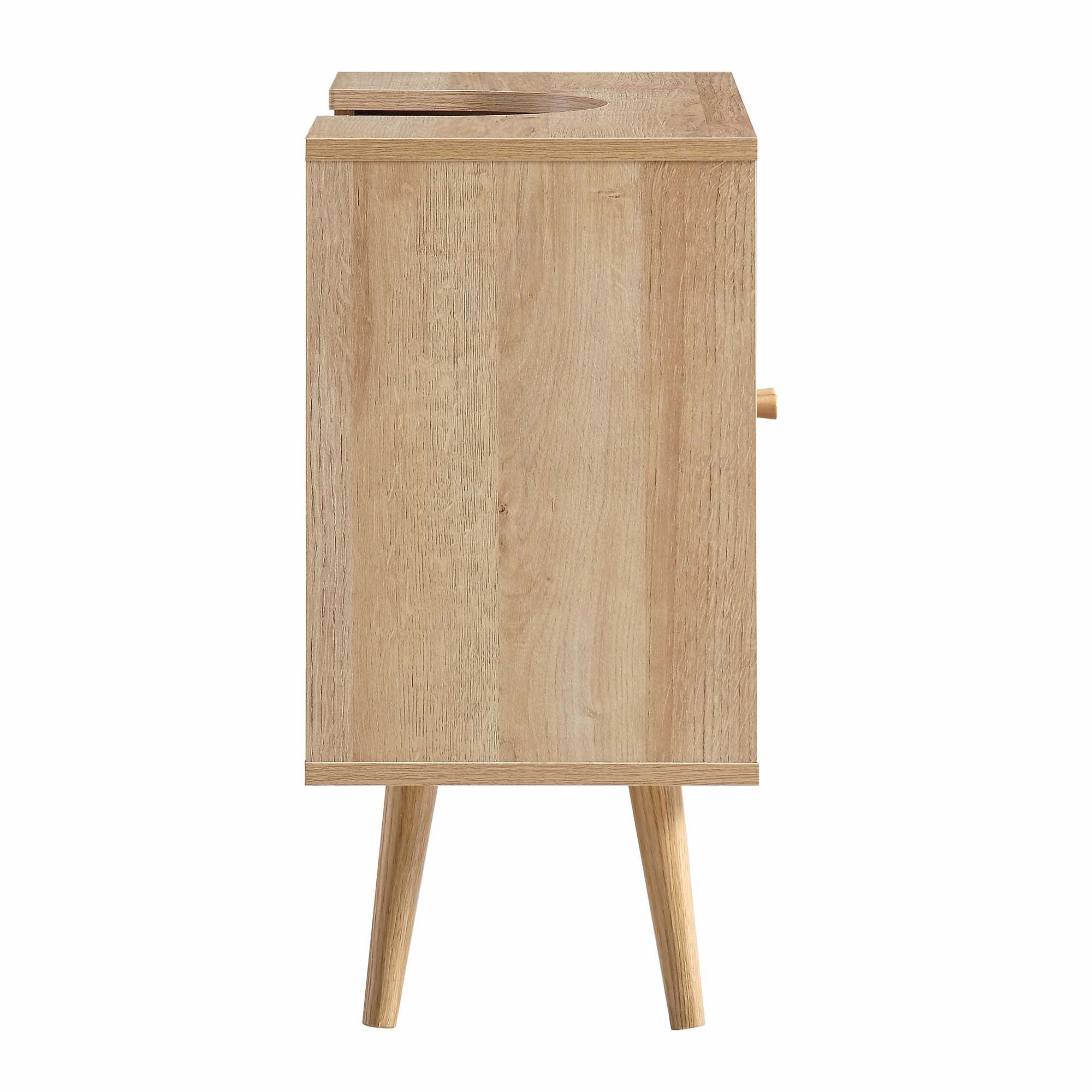Frances Woven Rattan 2-Door Bathroom Undersink Unit, Natural