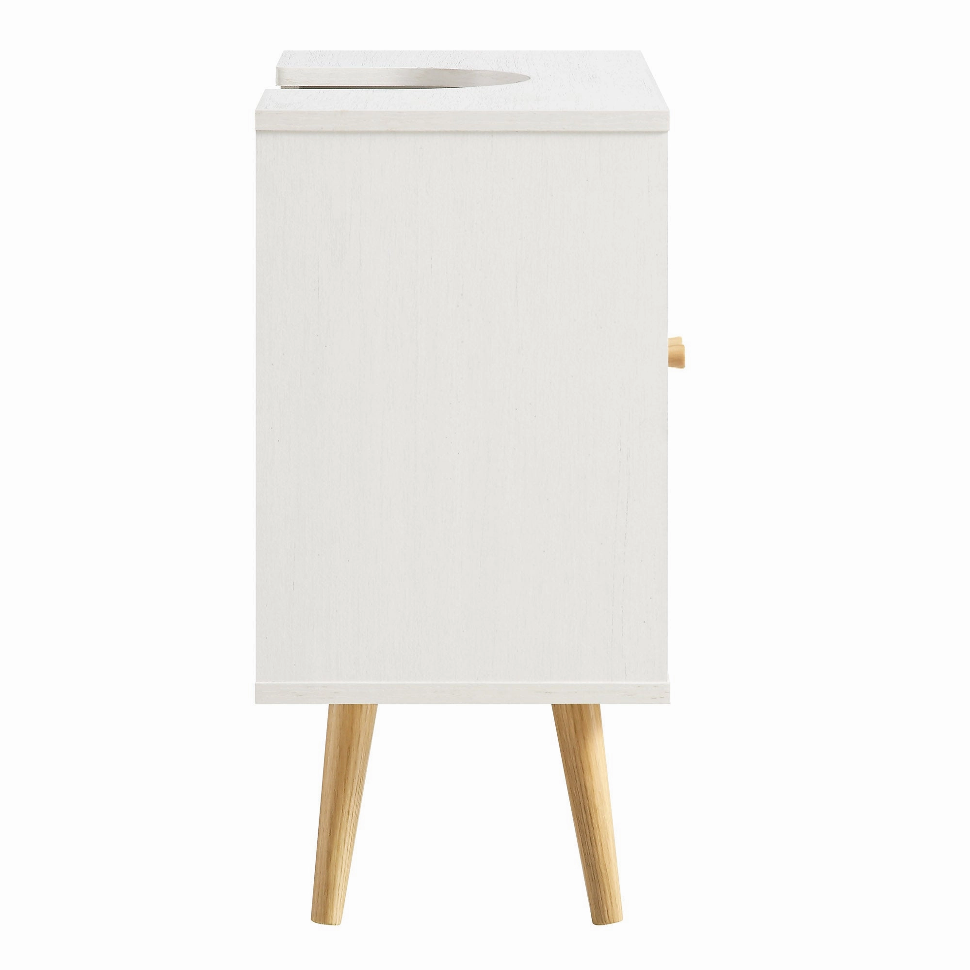 Frances Woven Rattan 2-Door Bathroom Undersink Unit, White
