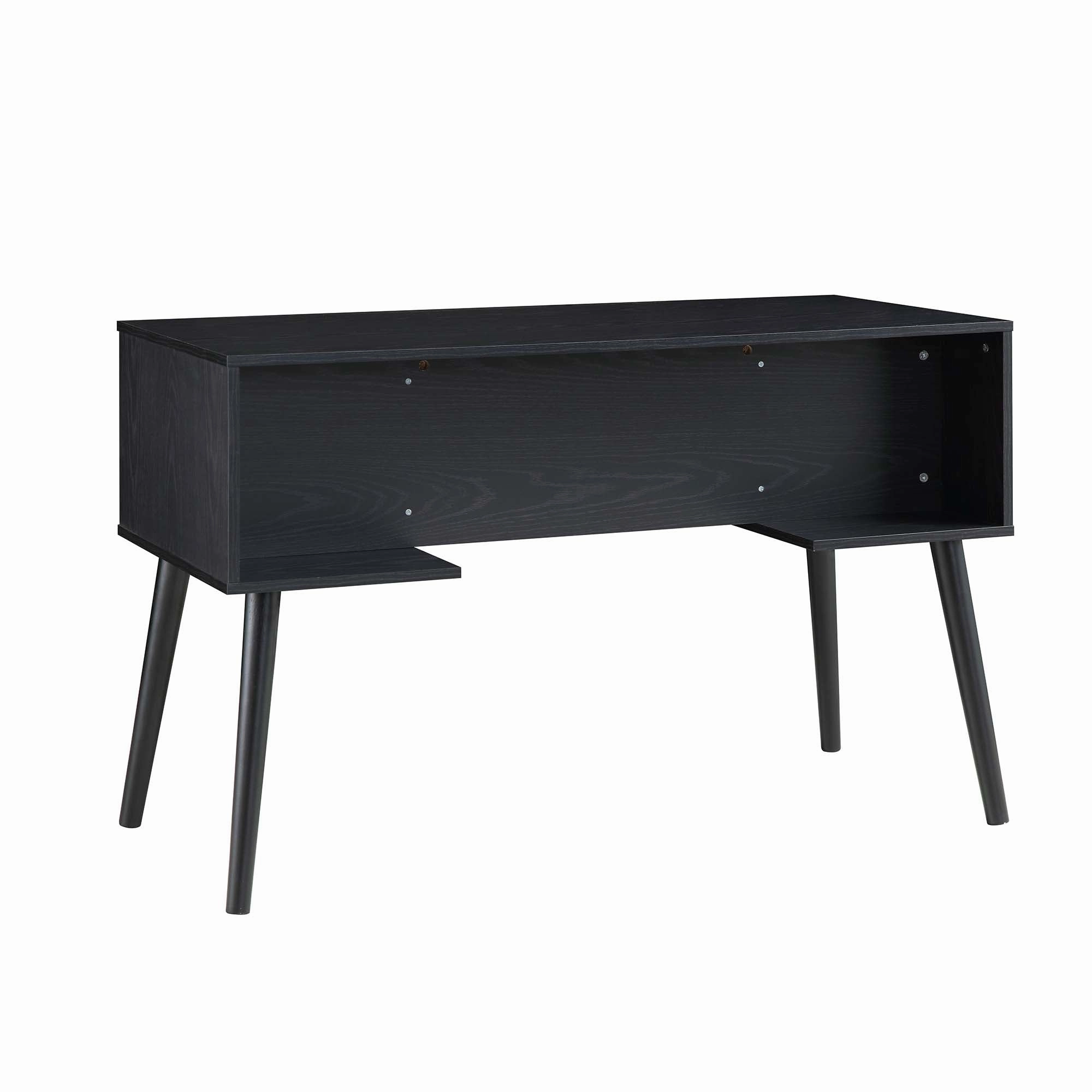 Frances Woven Rattan 2-Door Desk, Black
