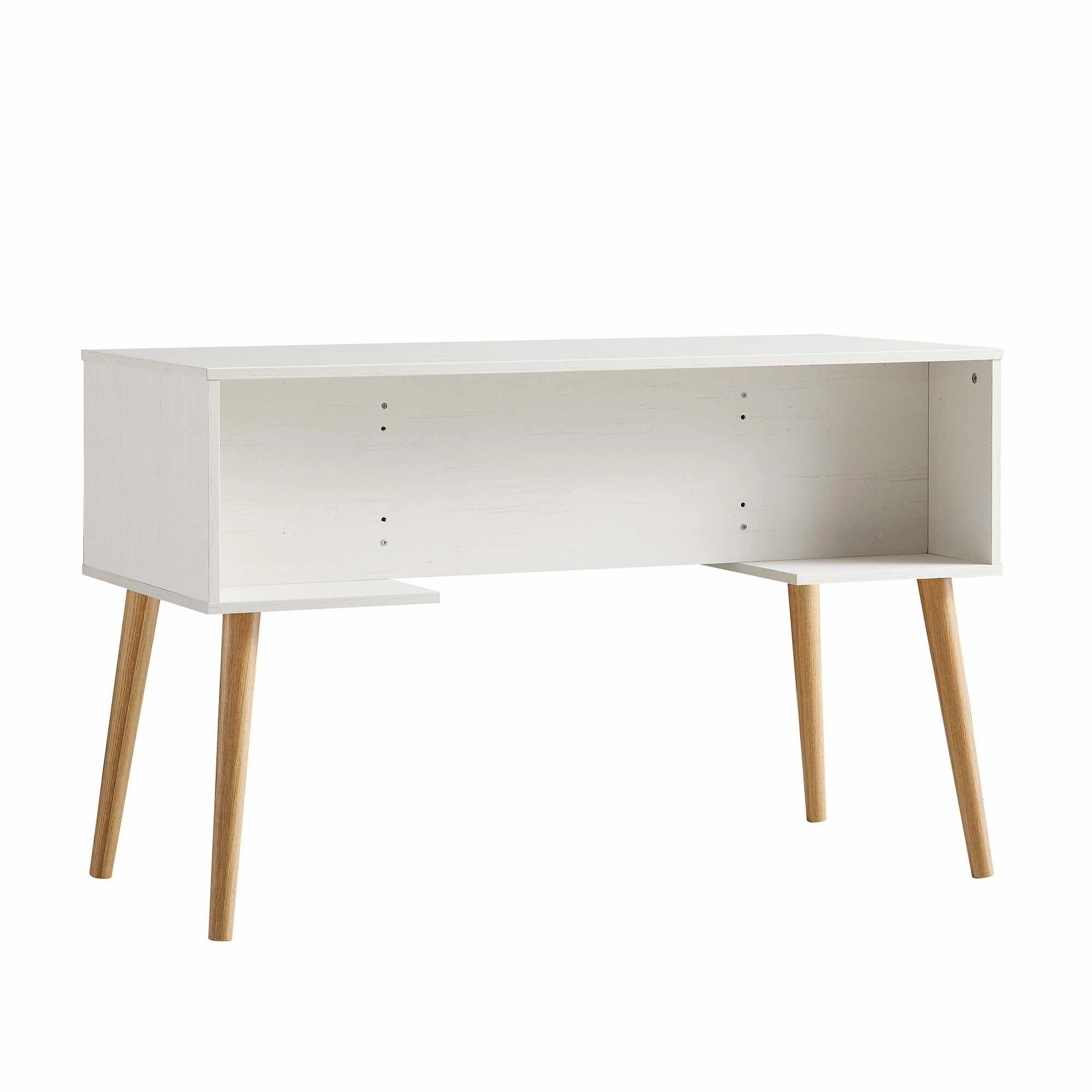 Frances Woven Rattan 2-Door Desk, White