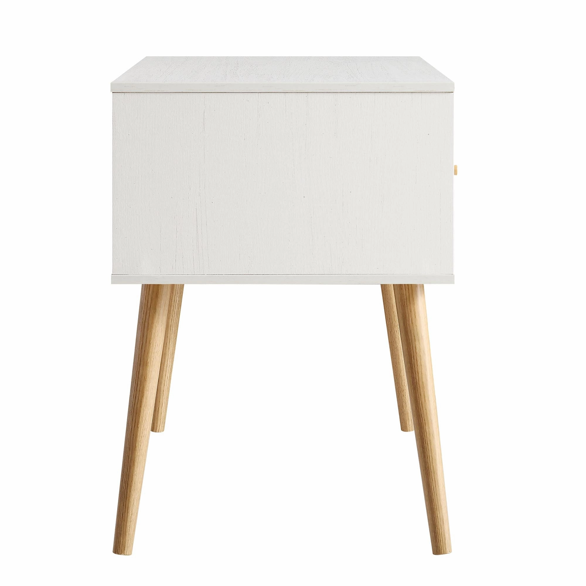 Frances Woven Rattan 2-Door Desk, White
