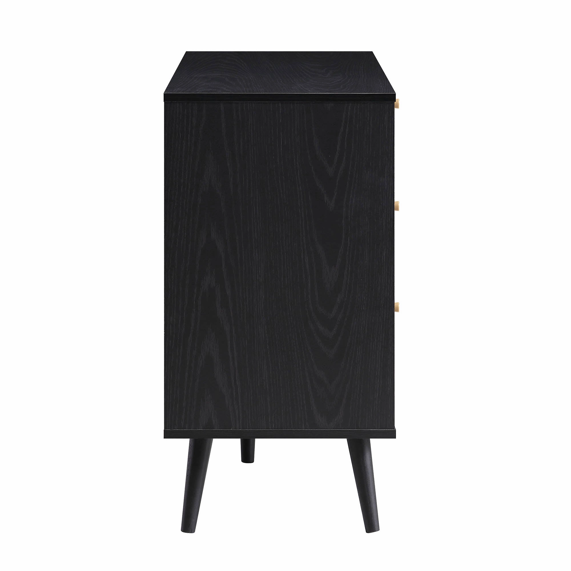 Frances Woven Rattan Chest of 6 Drawers, Black