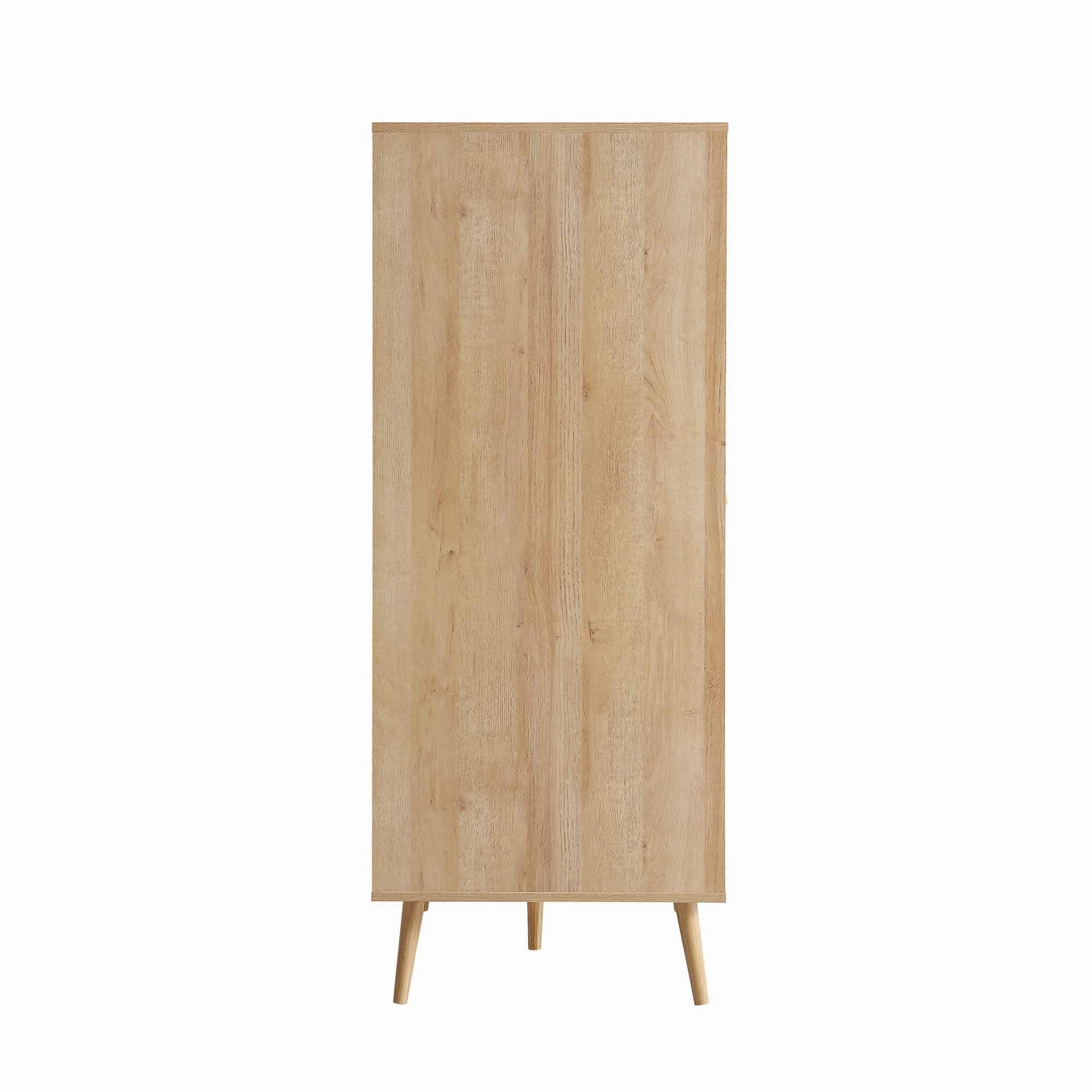 Frances Woven Rattan Compact Double Wardrobe, Natural
