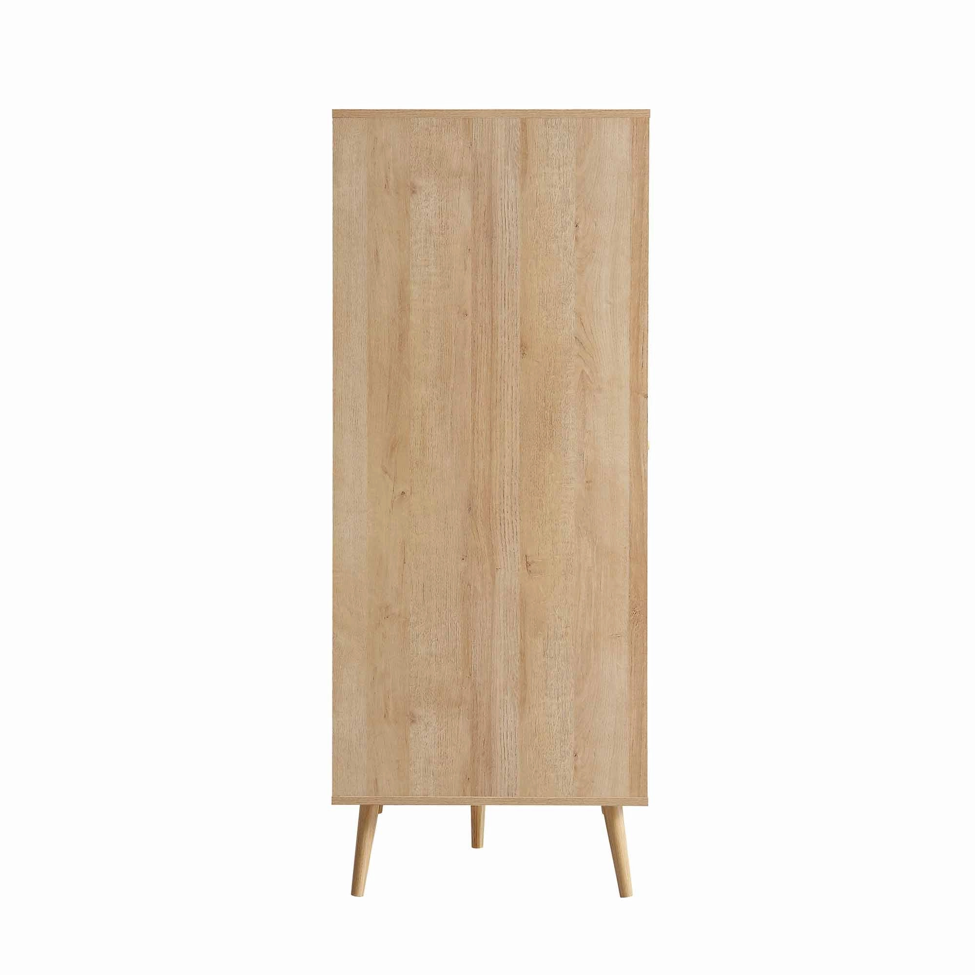 Frances Woven Rattan Compact Double Wardrobe, Natural