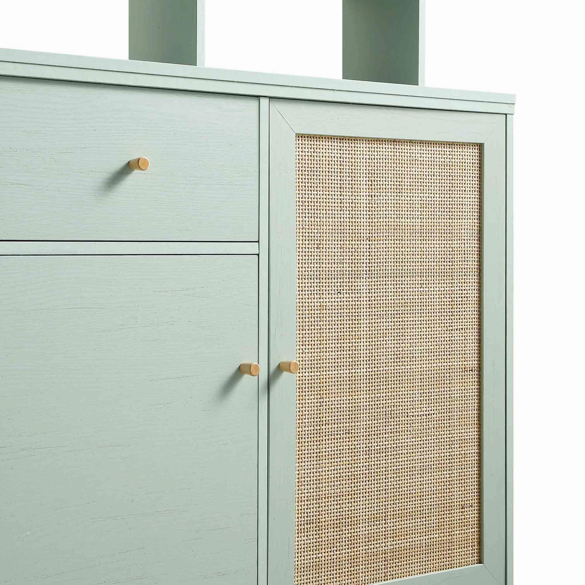 Frances Woven Rattan Dresser, Mint
