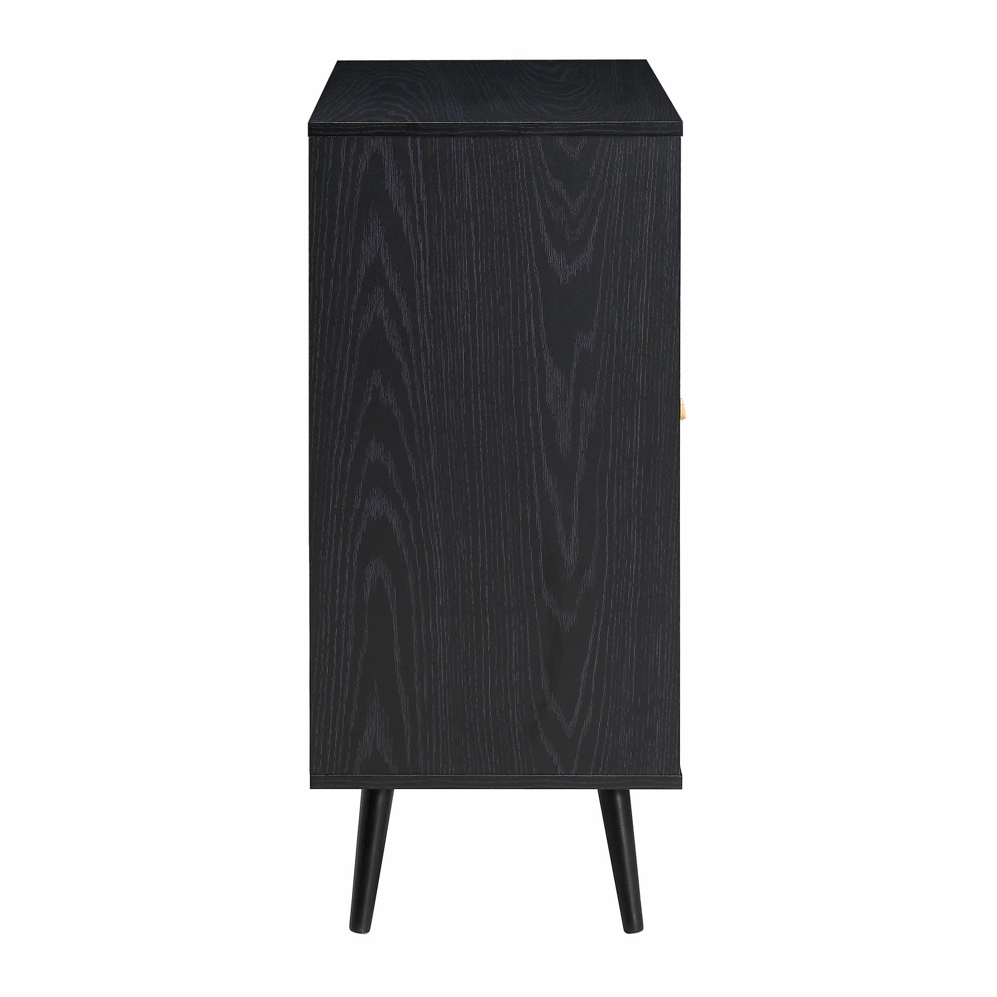 Frances Woven Rattan Drinks Cabinet, Black