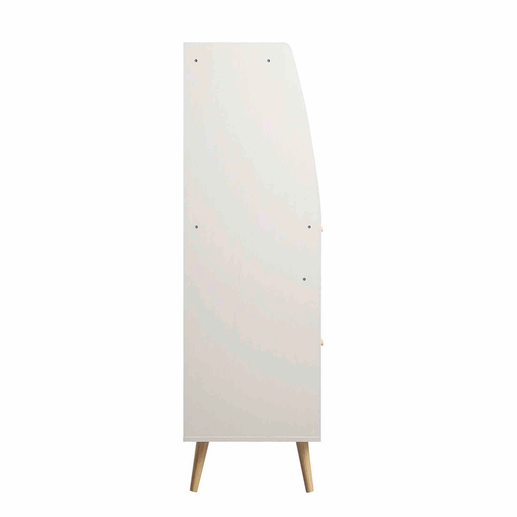 Frances Woven Rattan Kitchen Cabinet, White