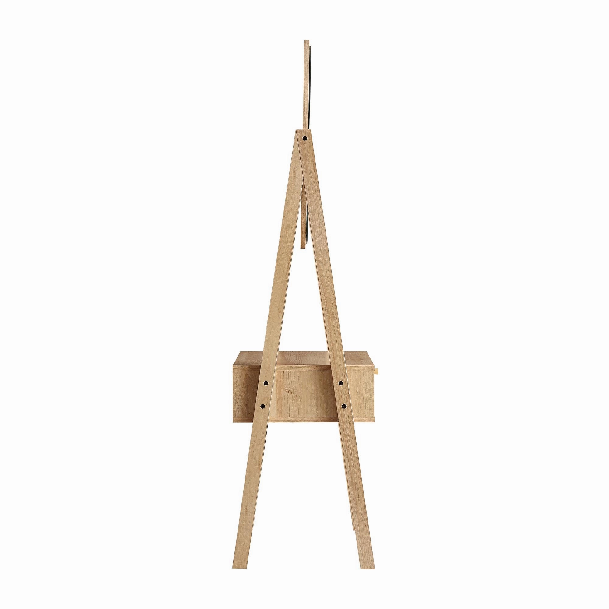 Frances Woven Rattan Standing Dressing Table with Mirror, Natural