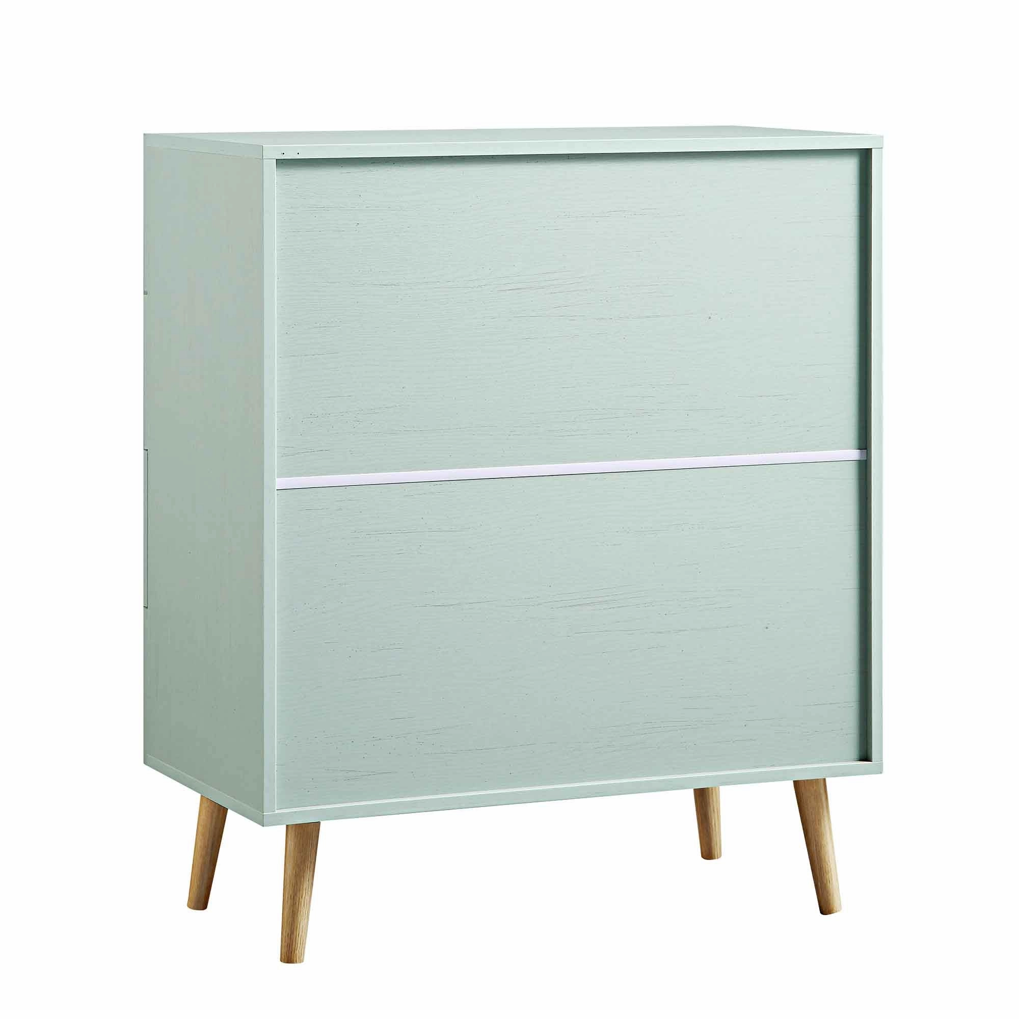 Frances Woven Rattan Tall Chest of 4 Drawers, Mint