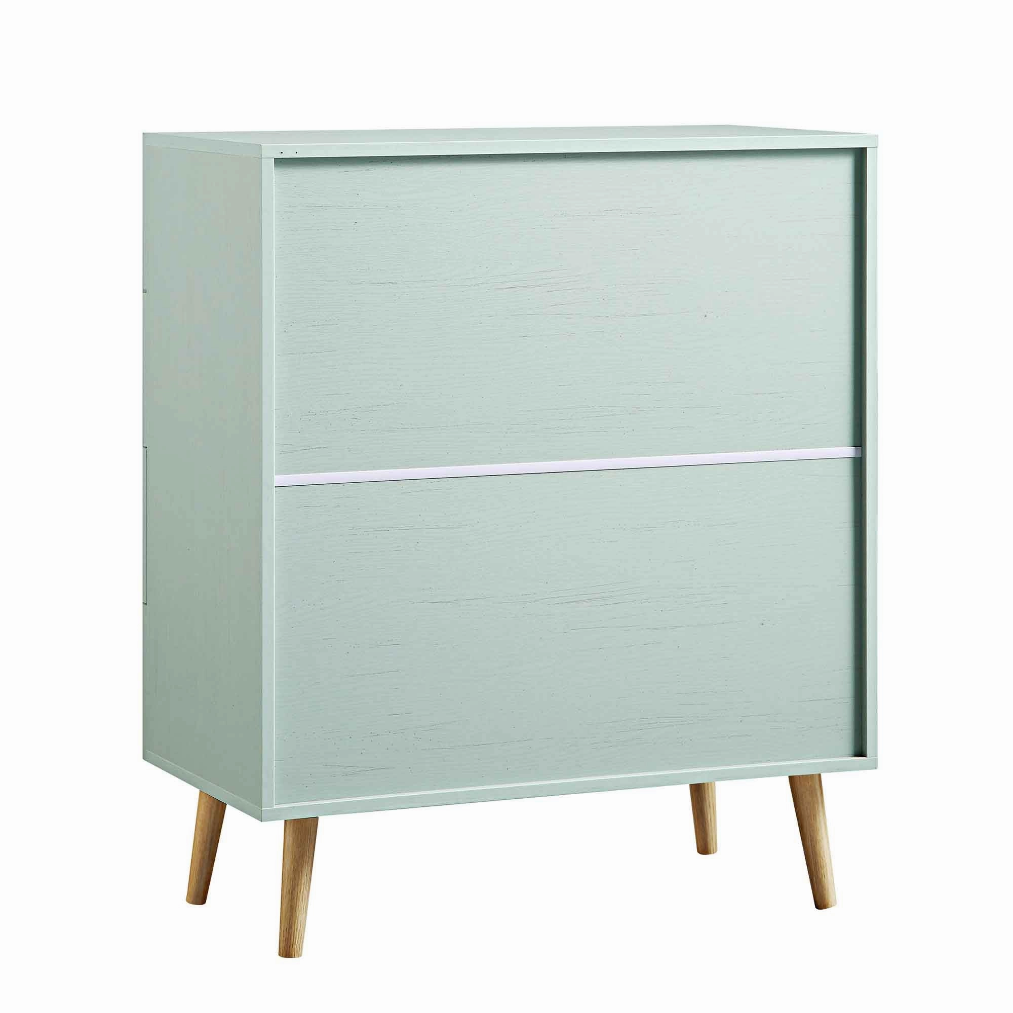 Frances Woven Rattan Tall Chest of 4 Drawers, Mint