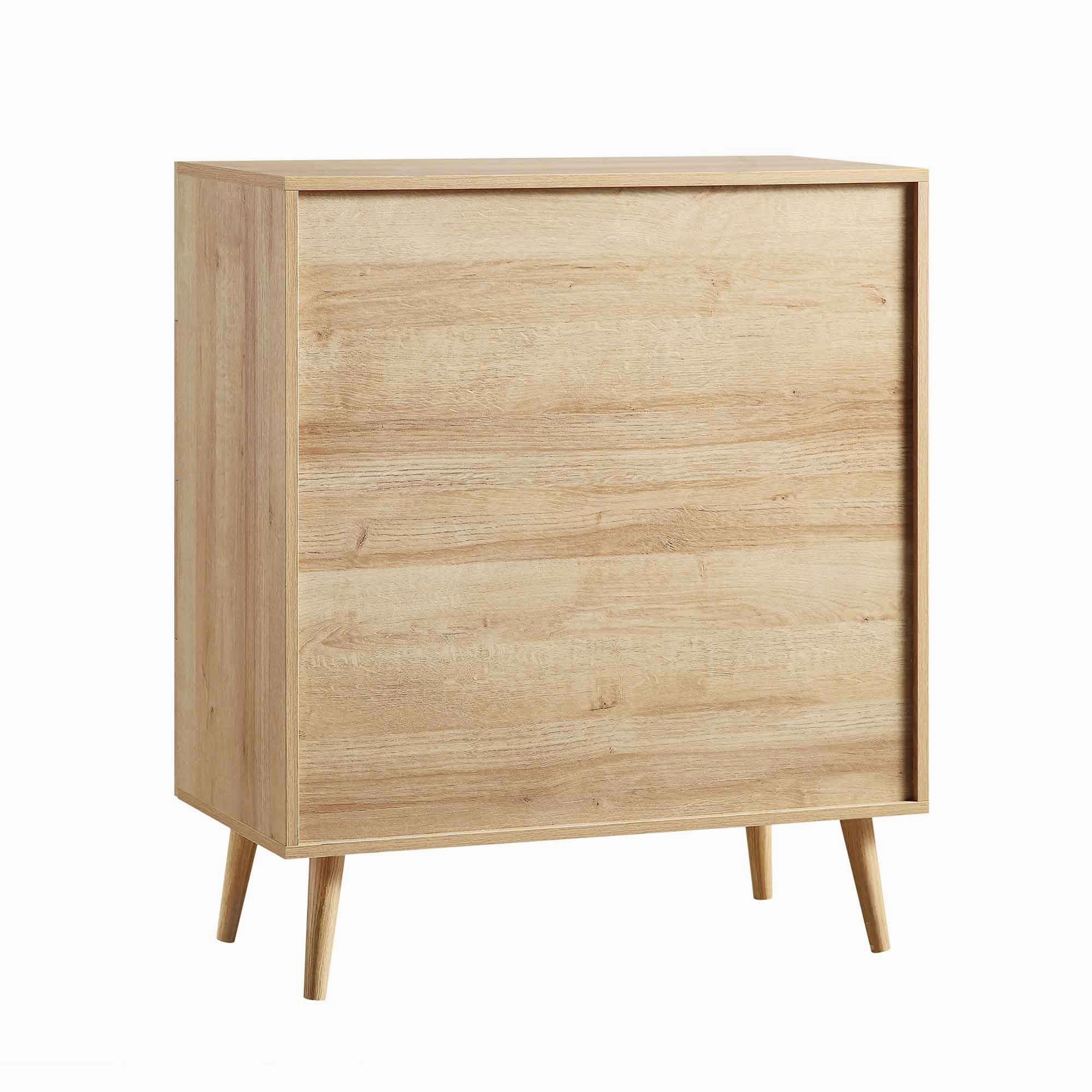 Frances Woven Rattan Tall Chest of 4 Drawers, Natural