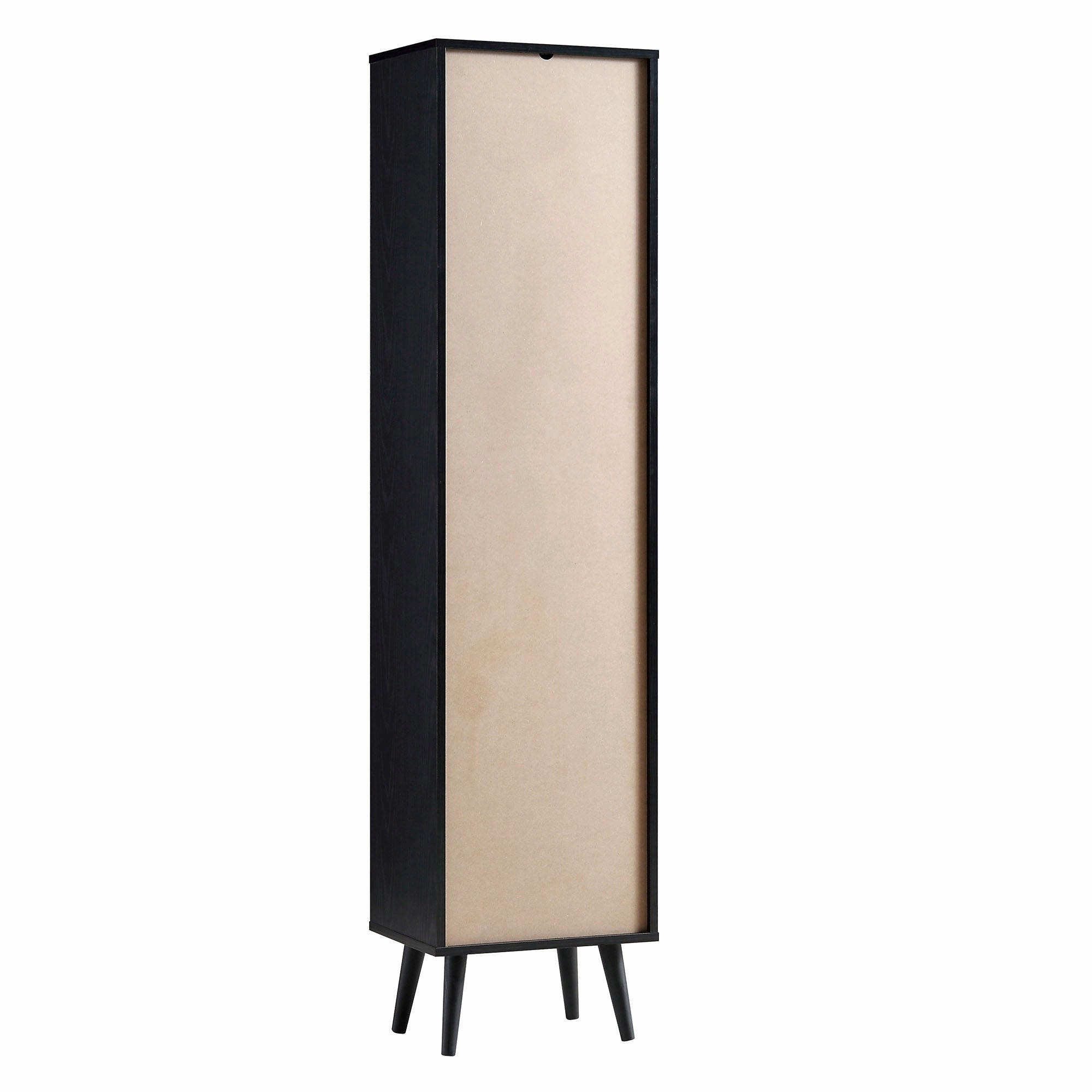 Frances Woven Rattan Tallboy Bathroom Unit, Black