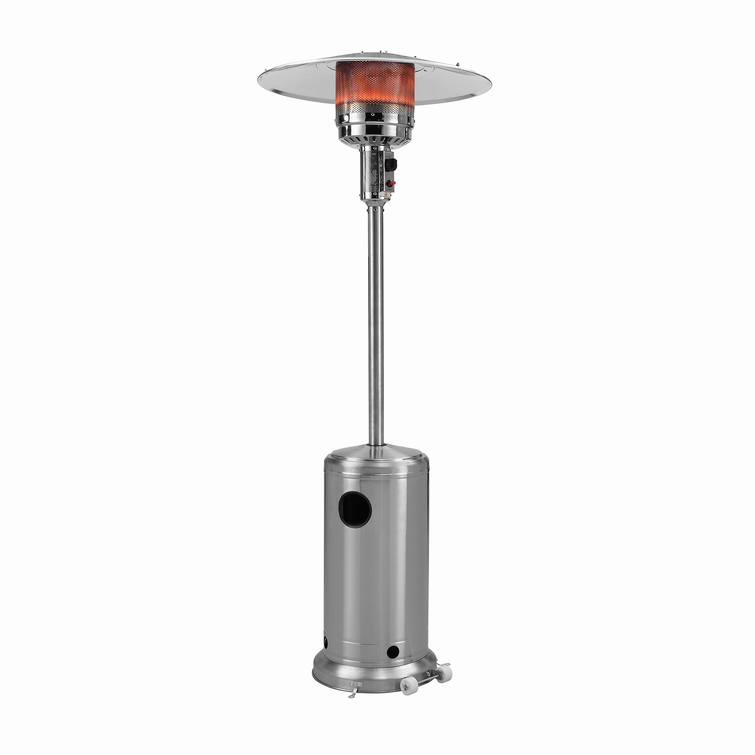 Freestanding Patio Heater Silver Stainless Steel Finish 44,000 BTU 13KW