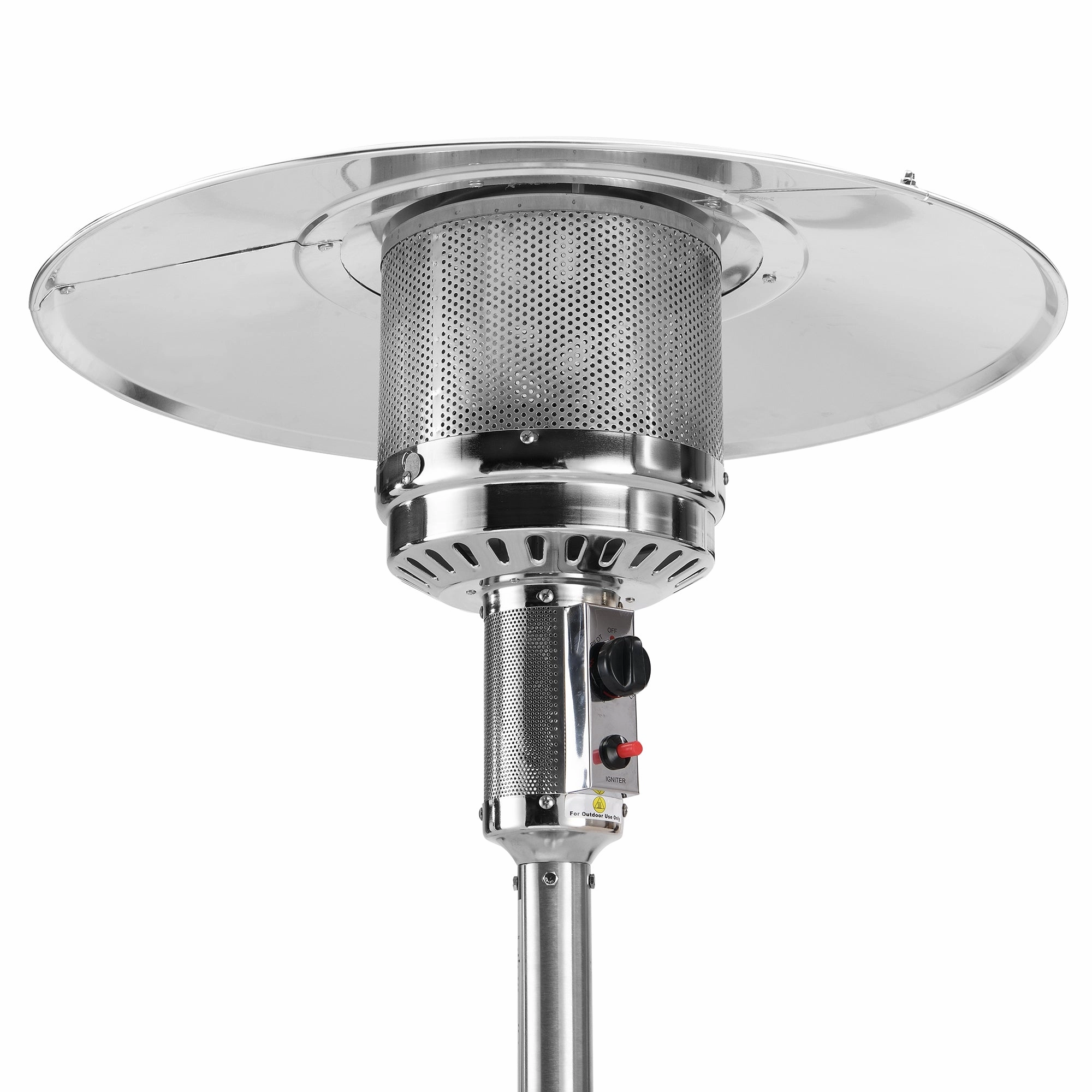 Freestanding Patio Heater Silver Stainless Steel Finish 44,000 BTU 13KW