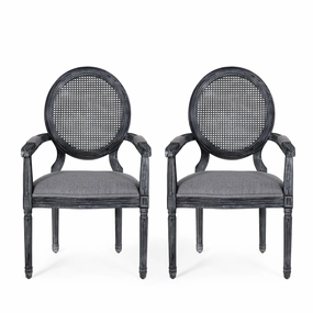 French Country Wood and Cane Upholstered Dining Chair - NH651513 kitchen accessories, table linens