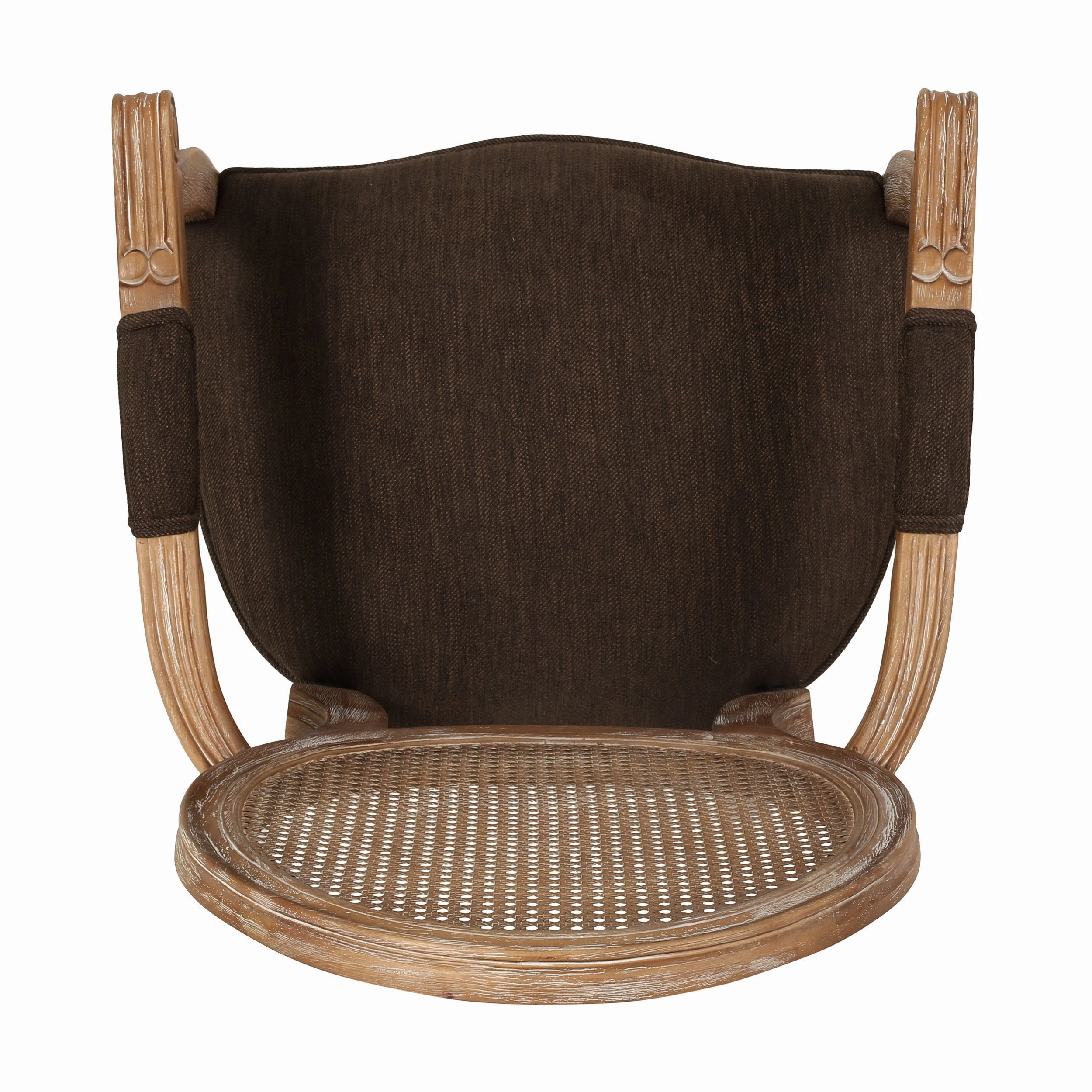 French Country Wood and Cane Upholstered Dining Chair - NH651513