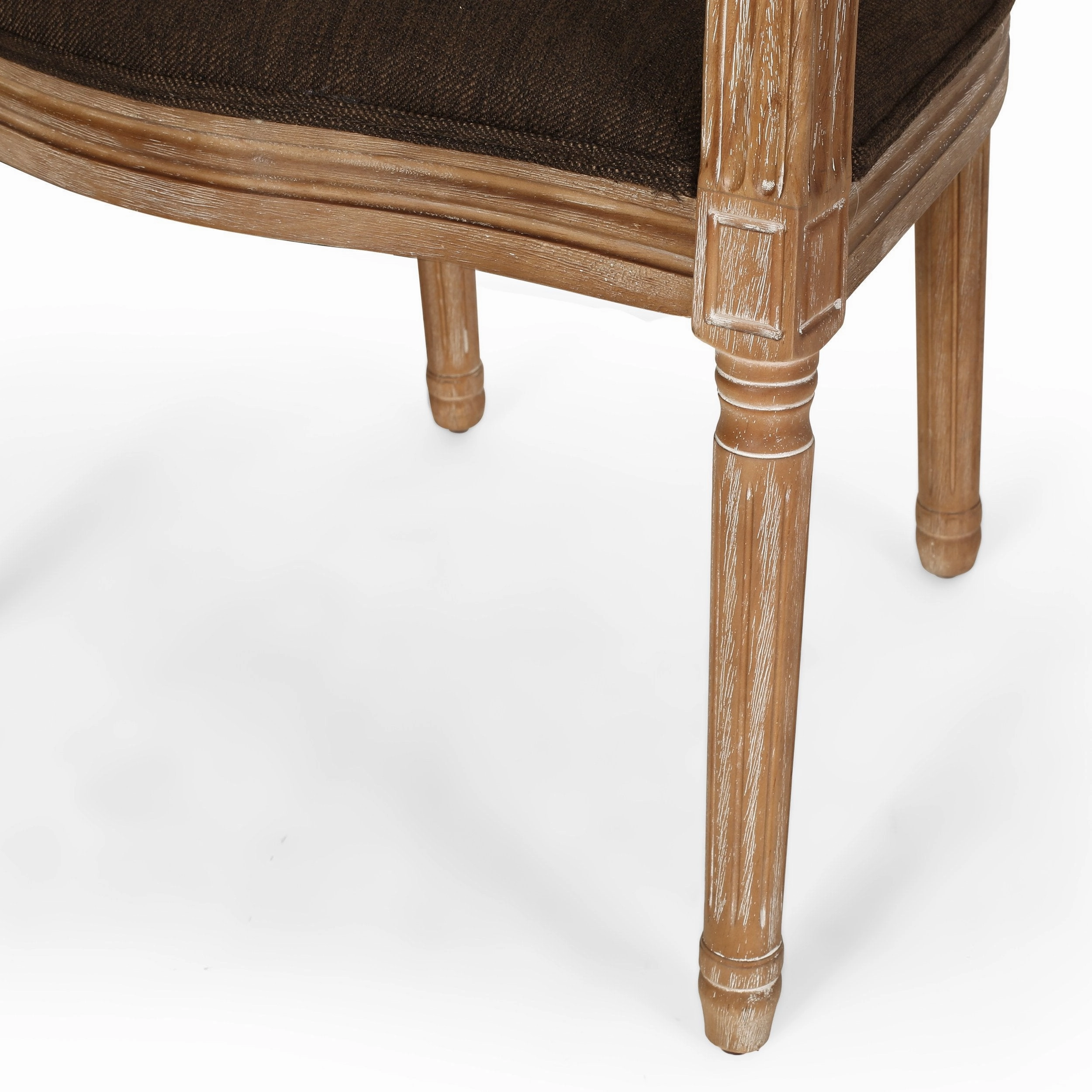 French Country Wood and Cane Upholstered Dining Chair - NH651513