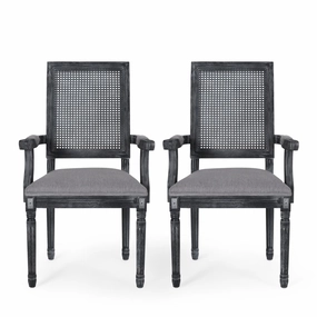 French Country Wood and Cane Upholstered Dining Chair - NH721513 kitchen accessories, table linens