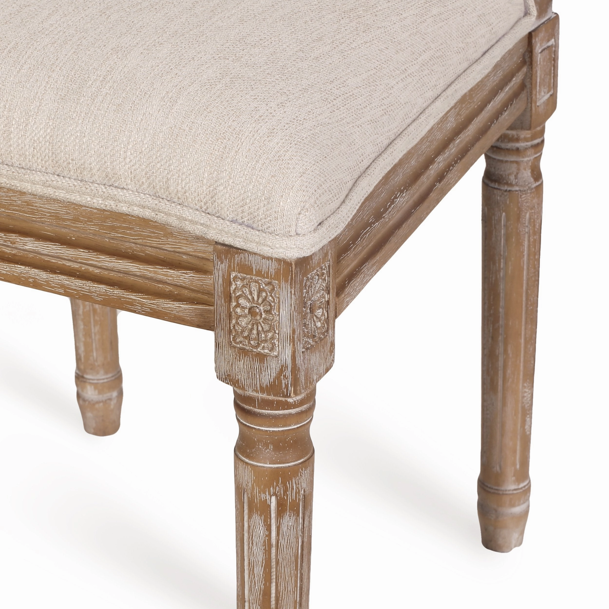 French Country Wood and Cane Upholstered Dining Chair, Set of 2 - NH784513