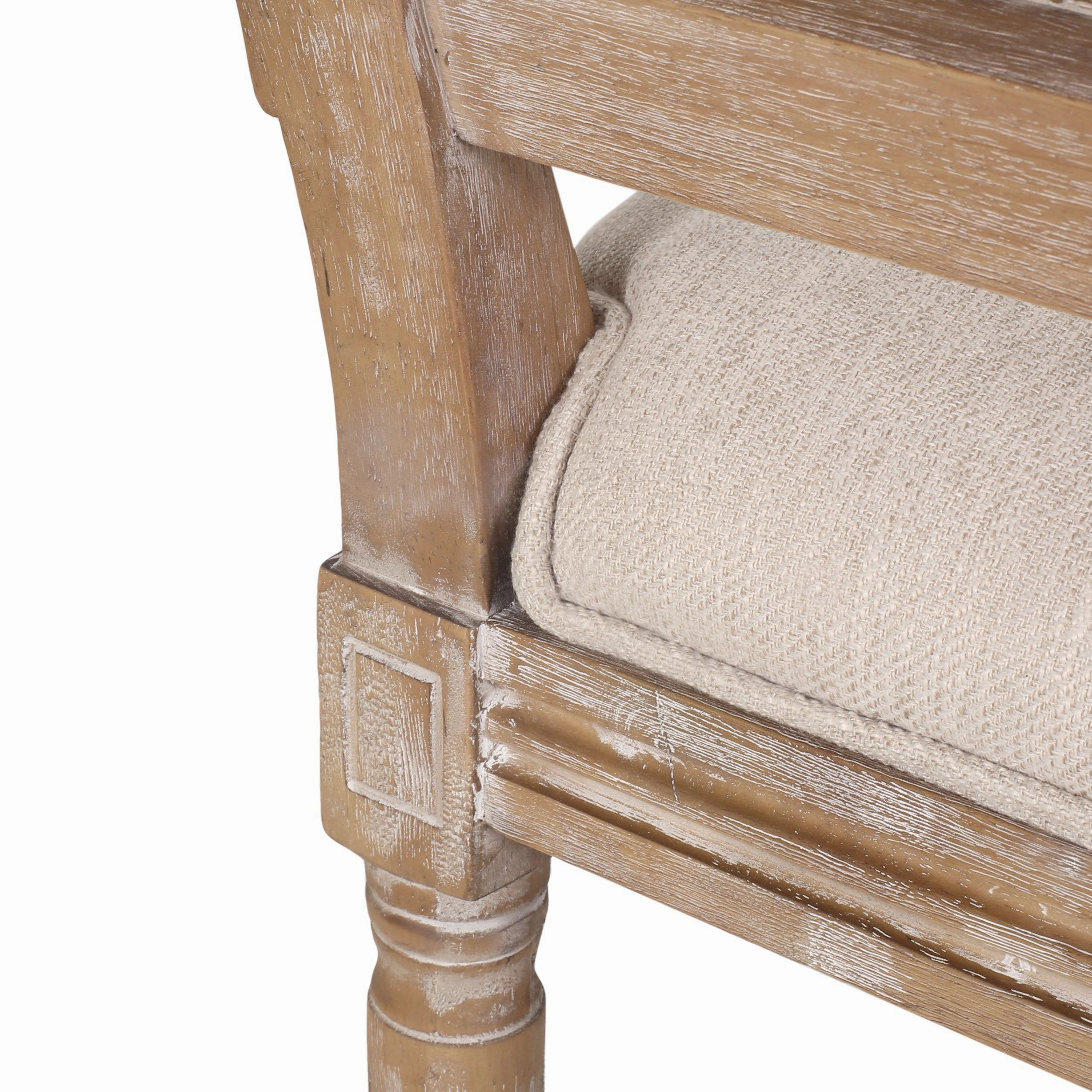 French Country Wood and Cane Upholstered Dining Chair, Set of 2 - NH784513