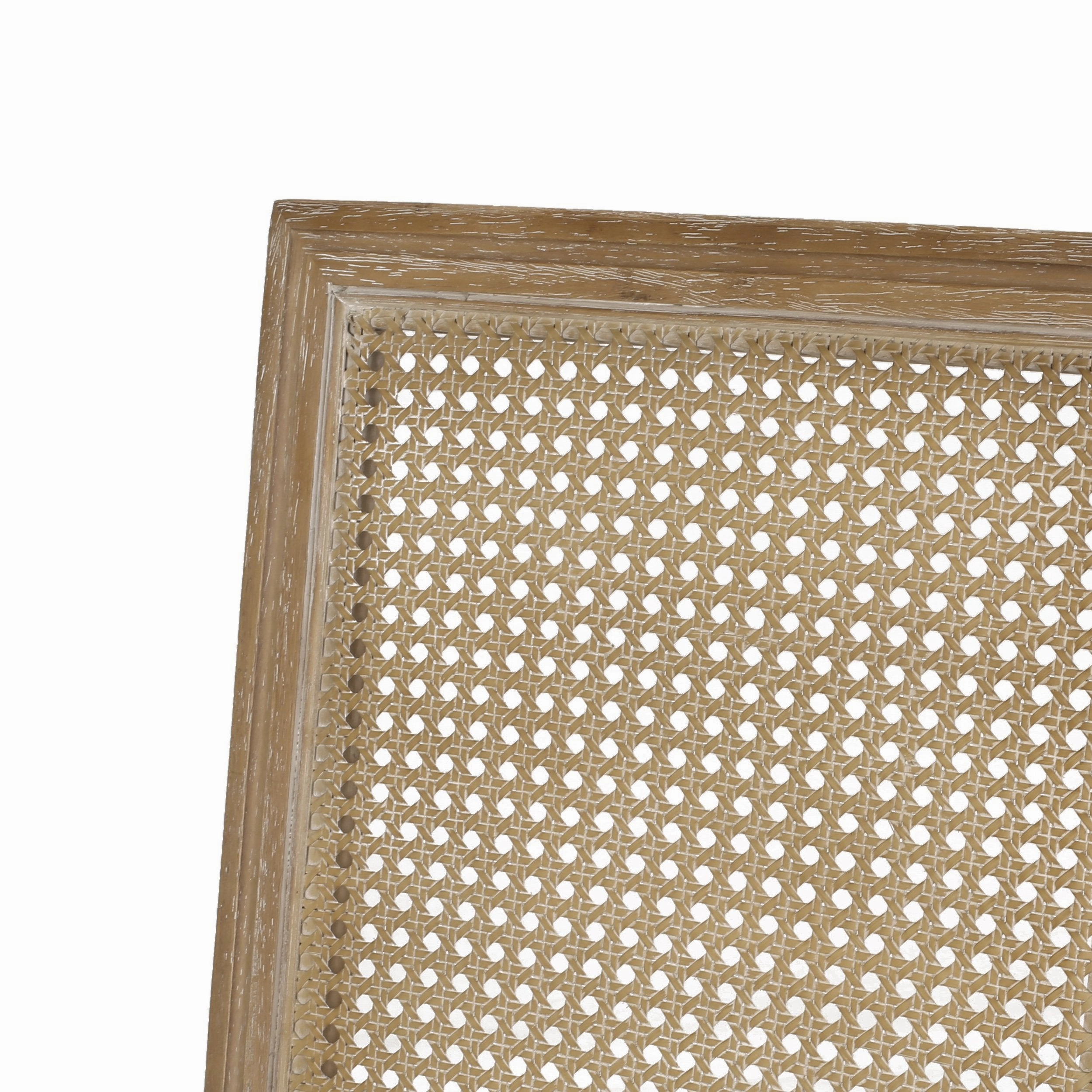French Country Wood and Cane Upholstered Dining Chair, Set of 2 - NH784513