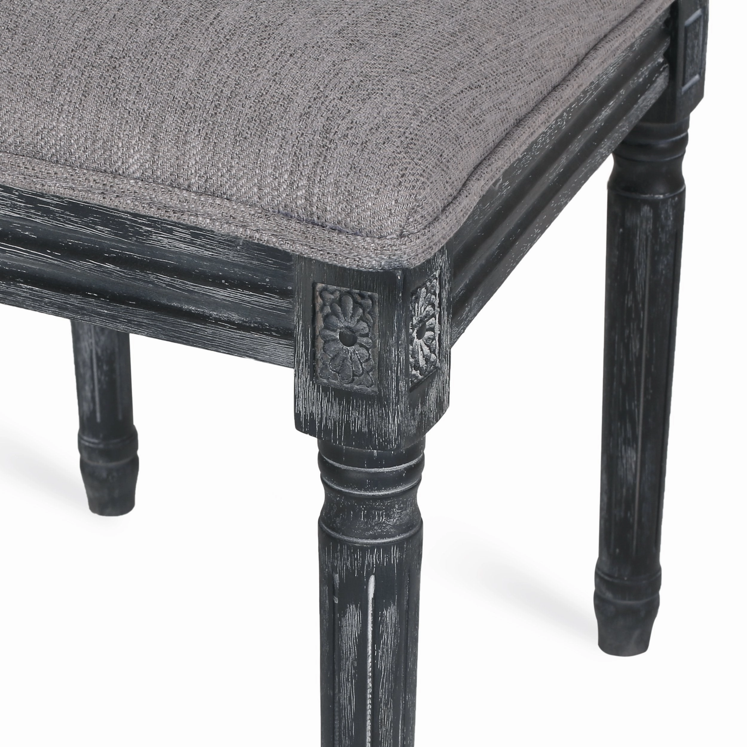 French Country Wood and Cane Upholstered Dining Chair (Set of 6) - NH794513