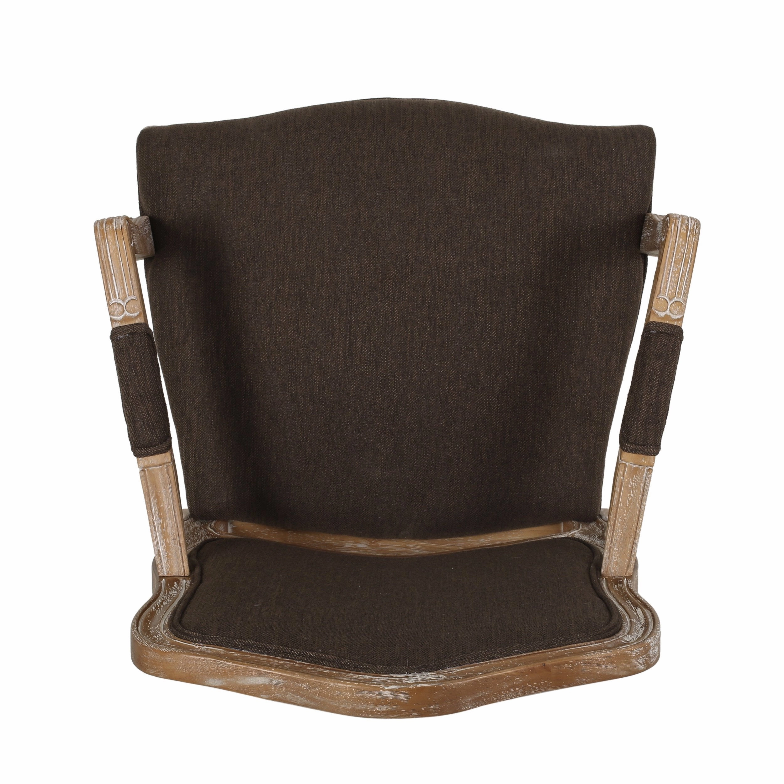 French Country Wood Upholstered Dining Armchair - NH581513