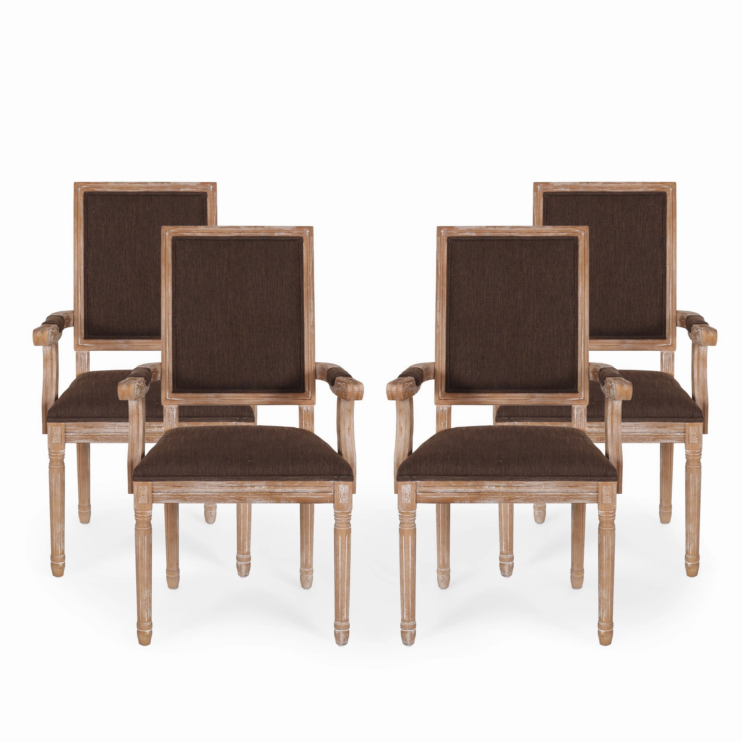 French Country Wood Upholstered Dining Chair - NH511513