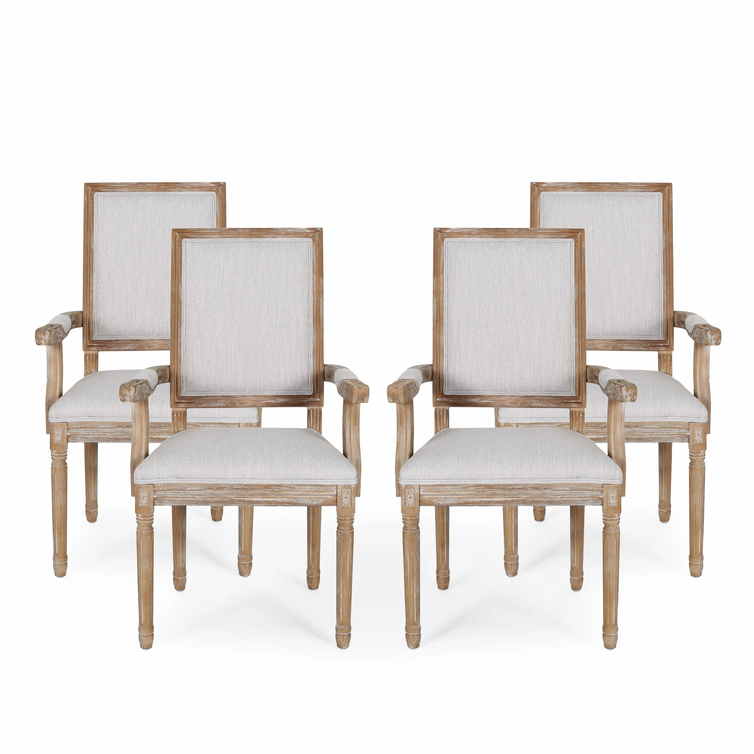 French Country Wood Upholstered Dining Chair - NH511513
