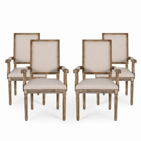 French Country Wood Upholstered Dining Chair - NH511513 kitchen accessories, table linens