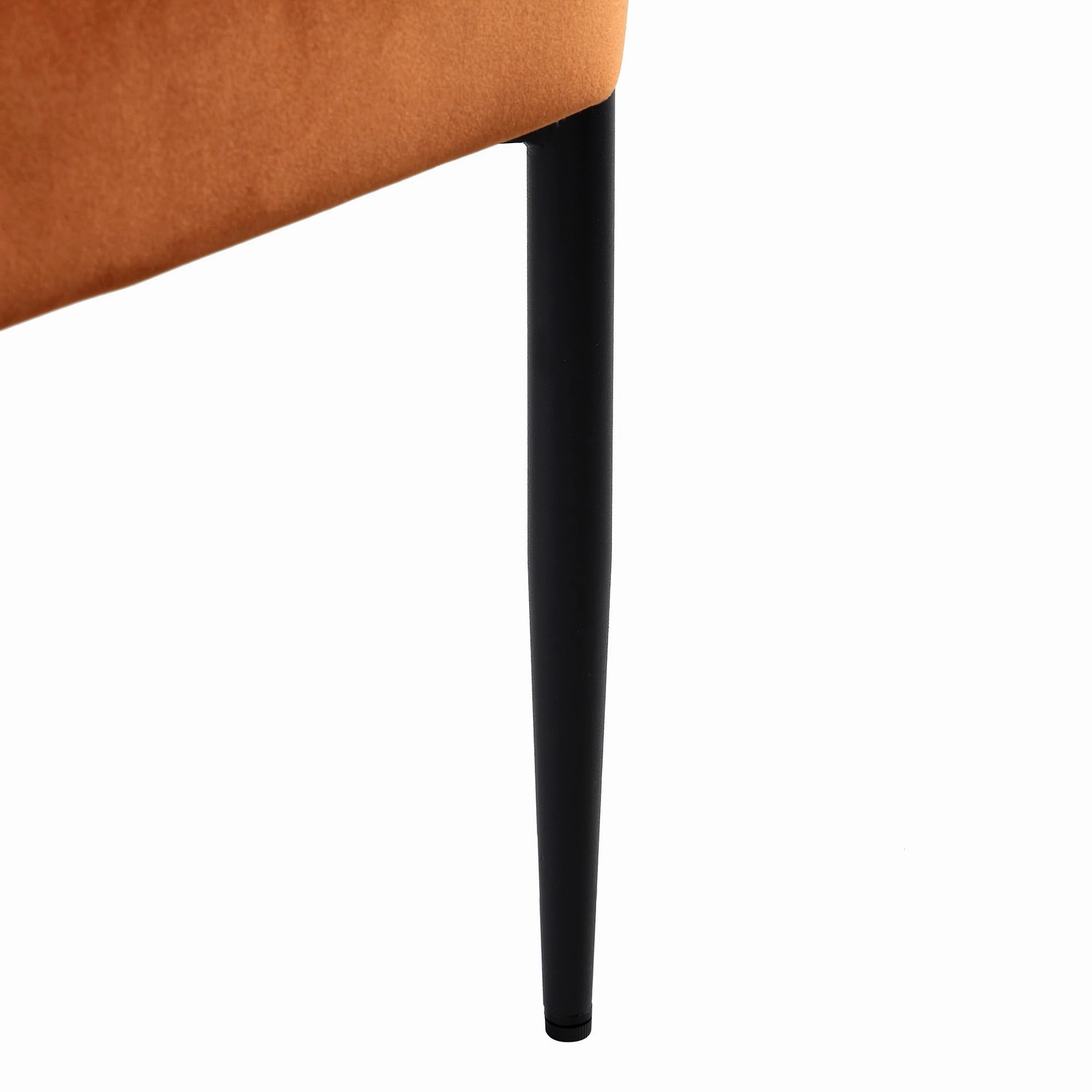 Fulbourn Rust Velvet Dining Chair with Black Legs