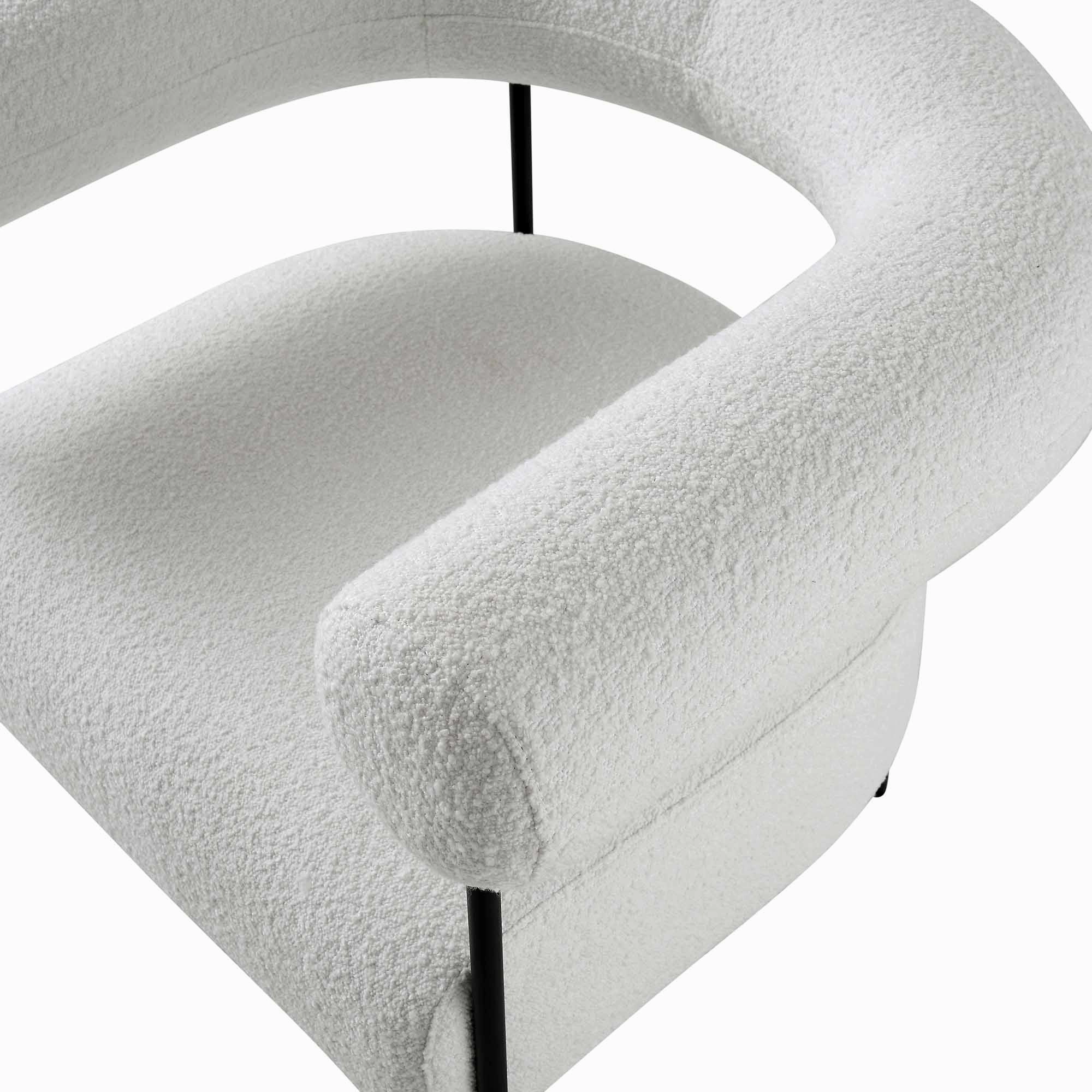 Fulbourn White Boucle Armchair