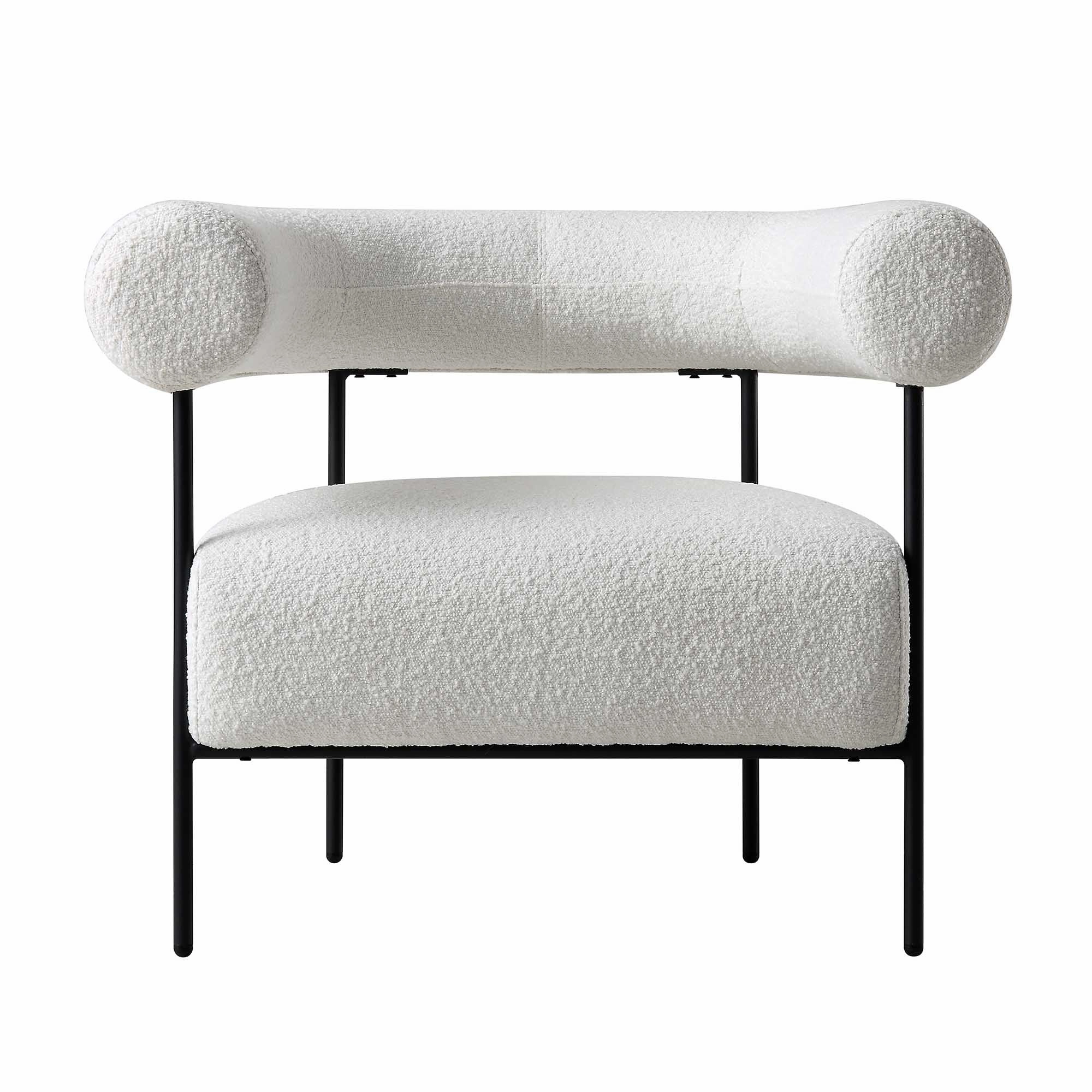Fulbourn White Boucle Armchair