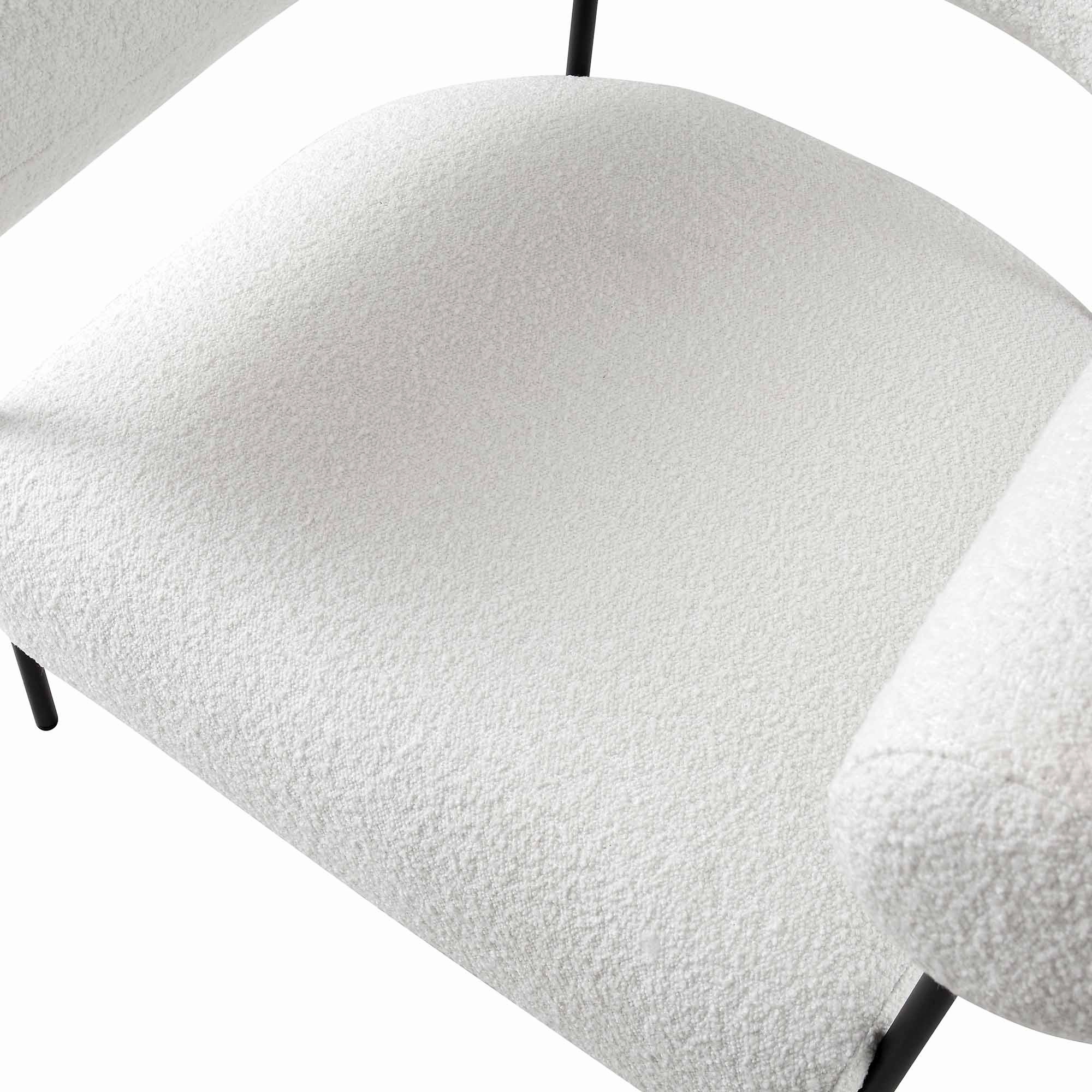 Fulbourn White Boucle Armchair