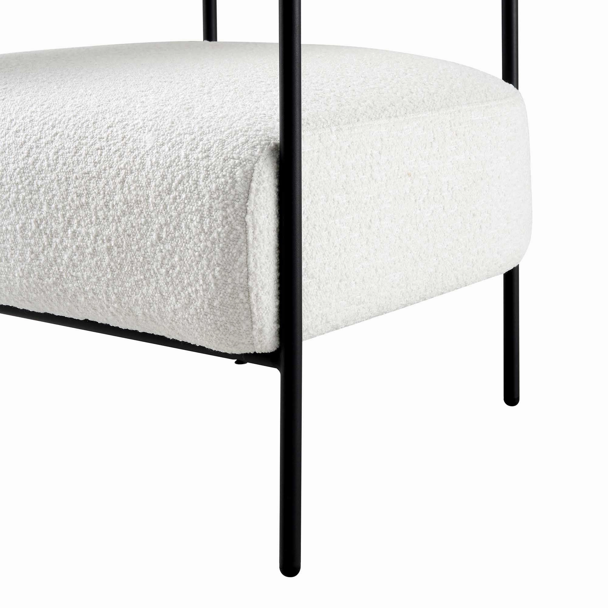 Fulbourn White Boucle Armchair