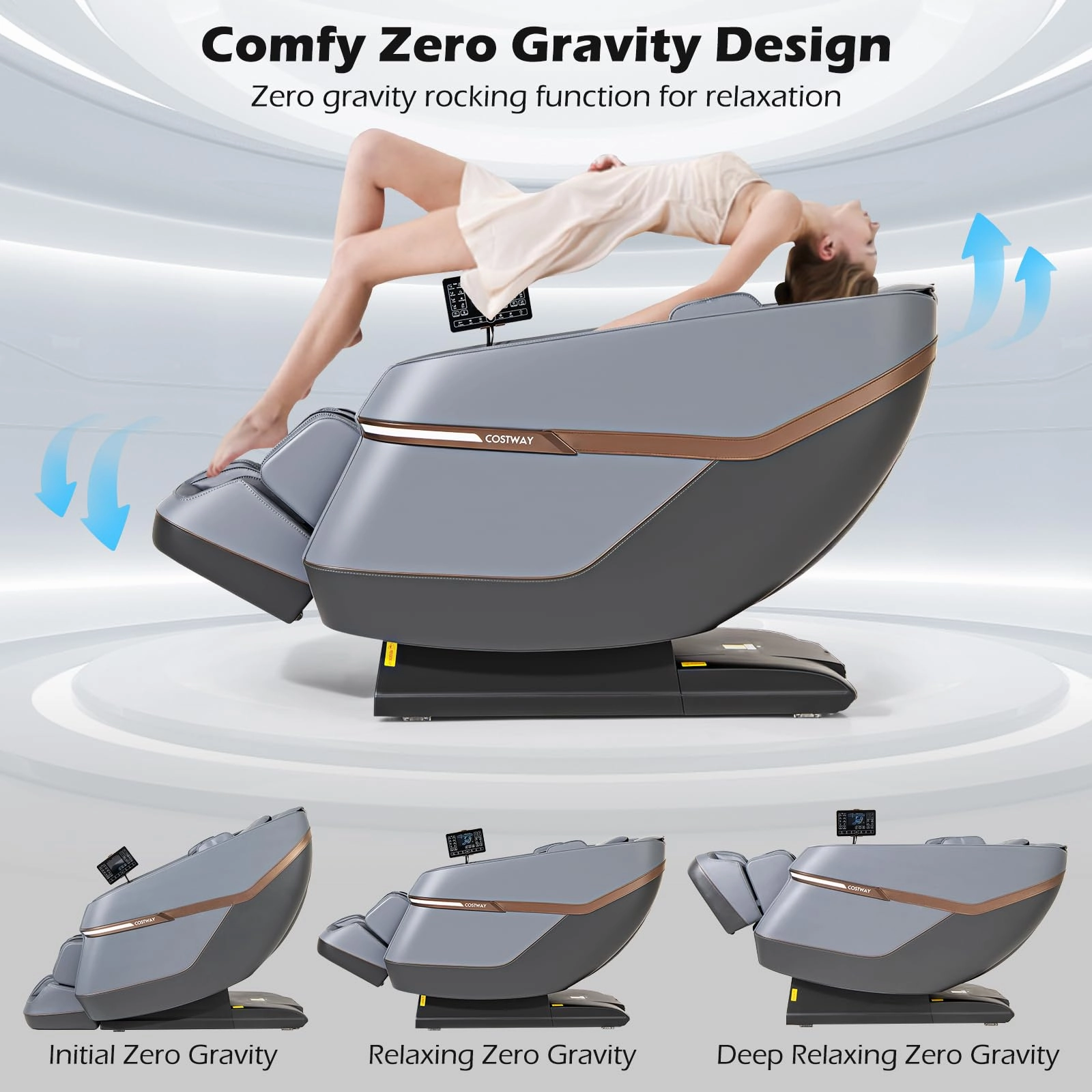 Full Body Zero Gravity Massage Chair, SL Track Massage Recliner w/Airbags
