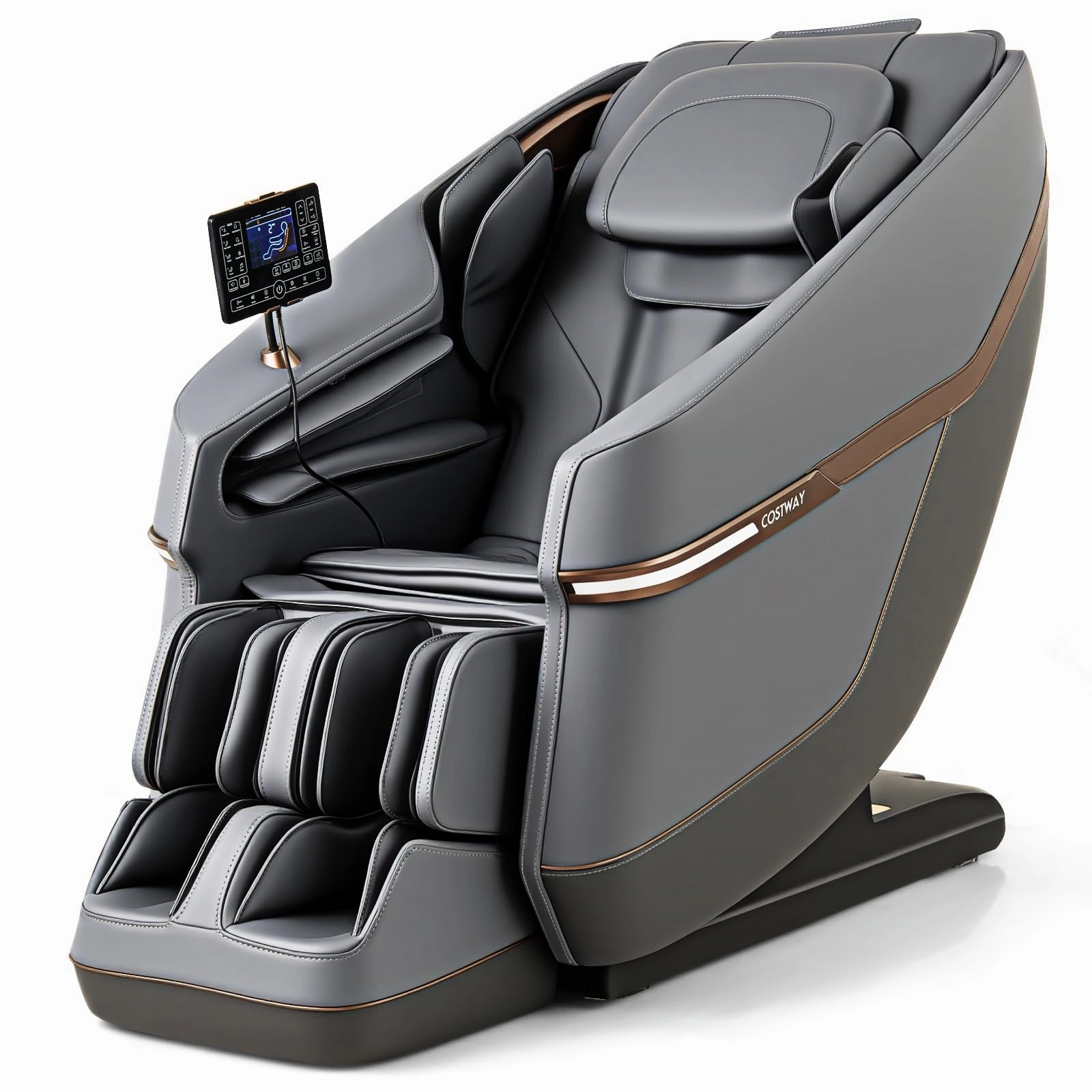 Full Body Zero Gravity Massage Chair, SL Track Massage Recliner w/Airbags small end table, round end table