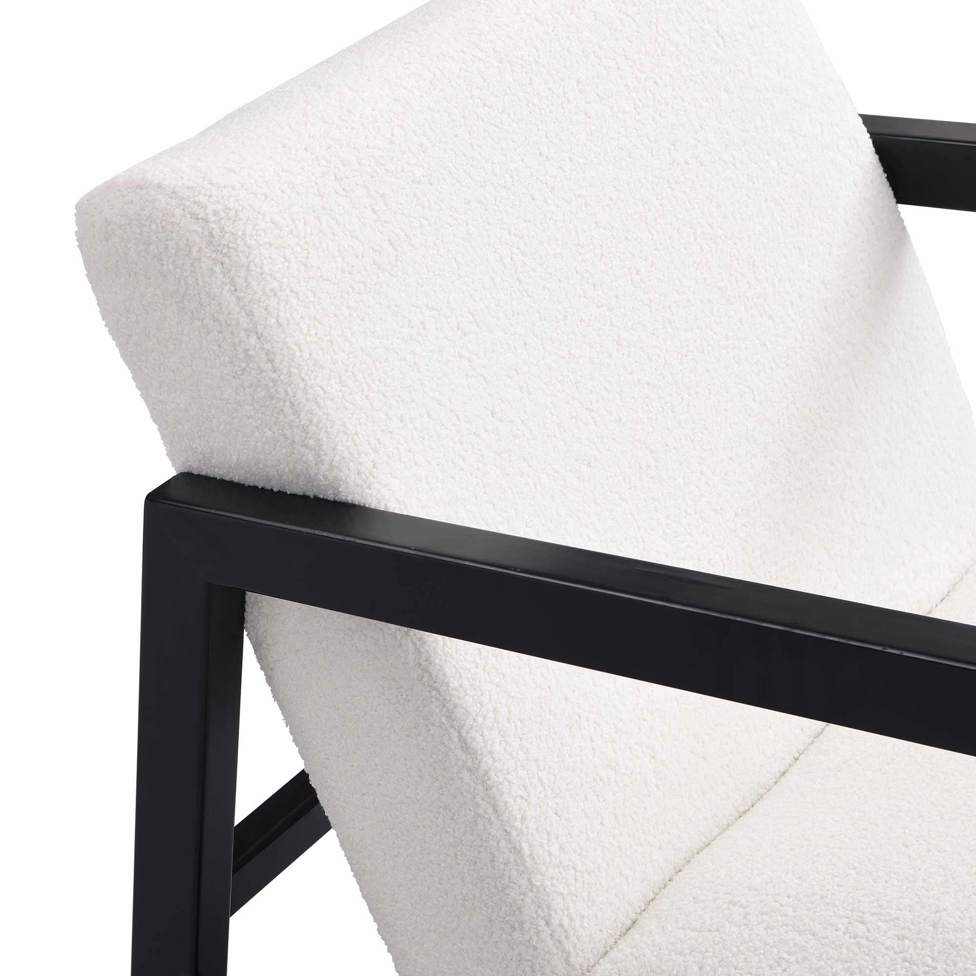 Fyne Ecru Boucle Rocking Armchair, Black Frame