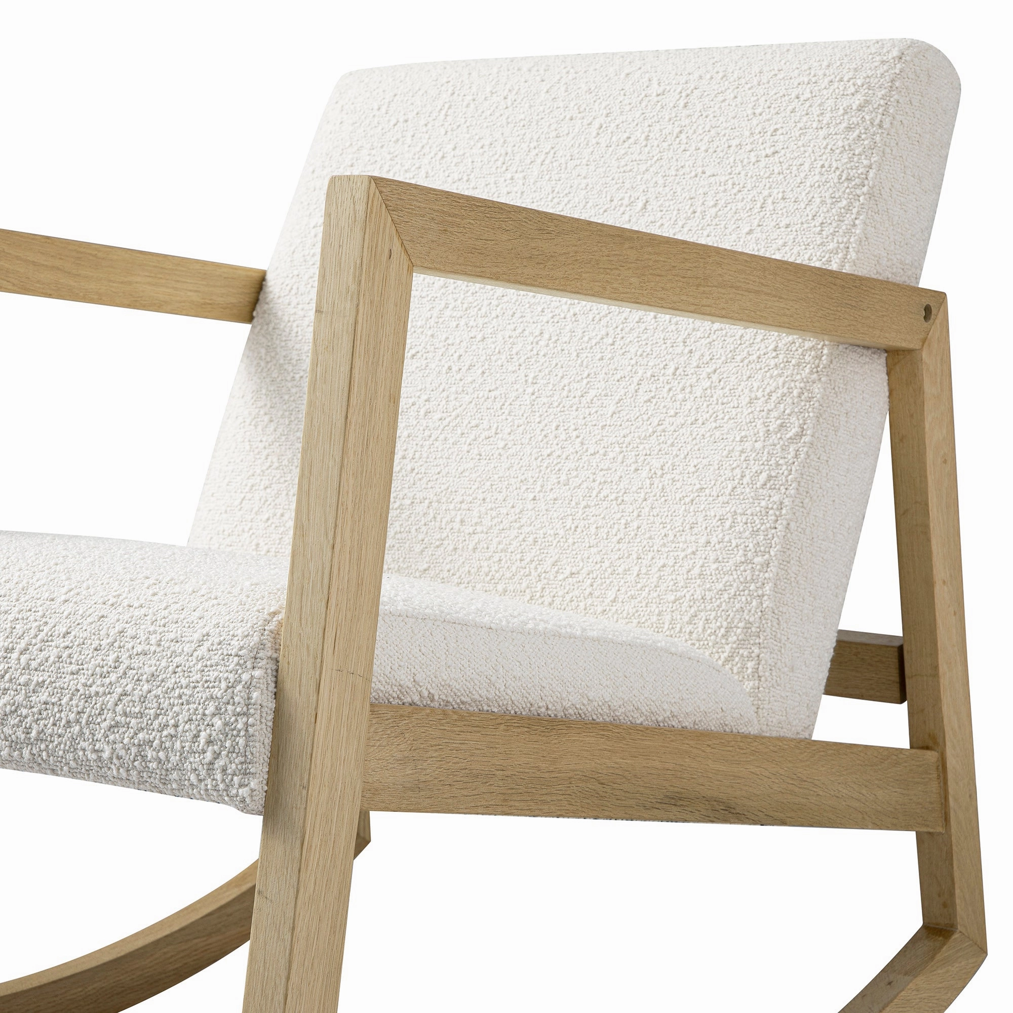 Fyne Ecru Boucle Rocking Natural Oak Armchair