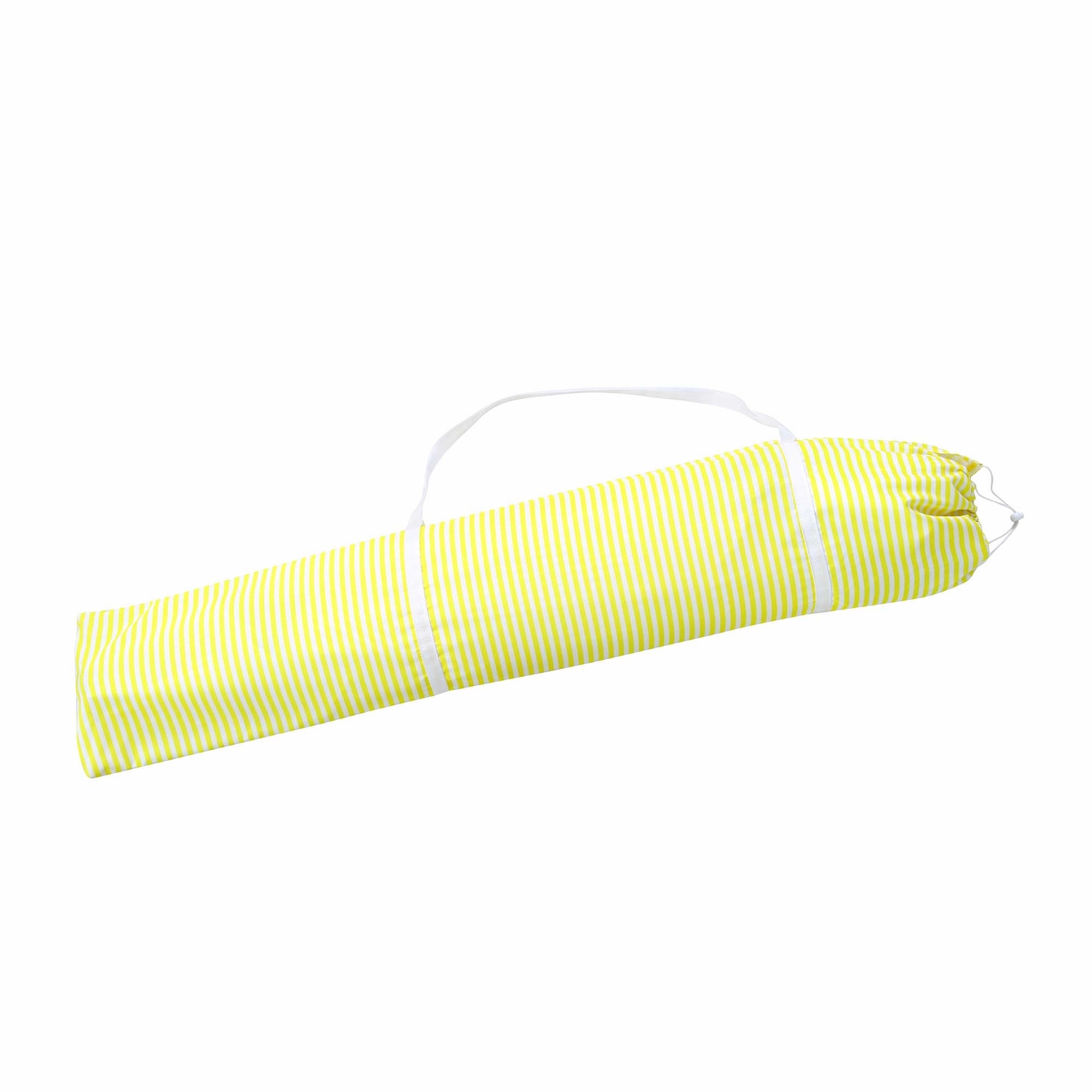 Gabriel Yellow and White Striped Fringed Cabana