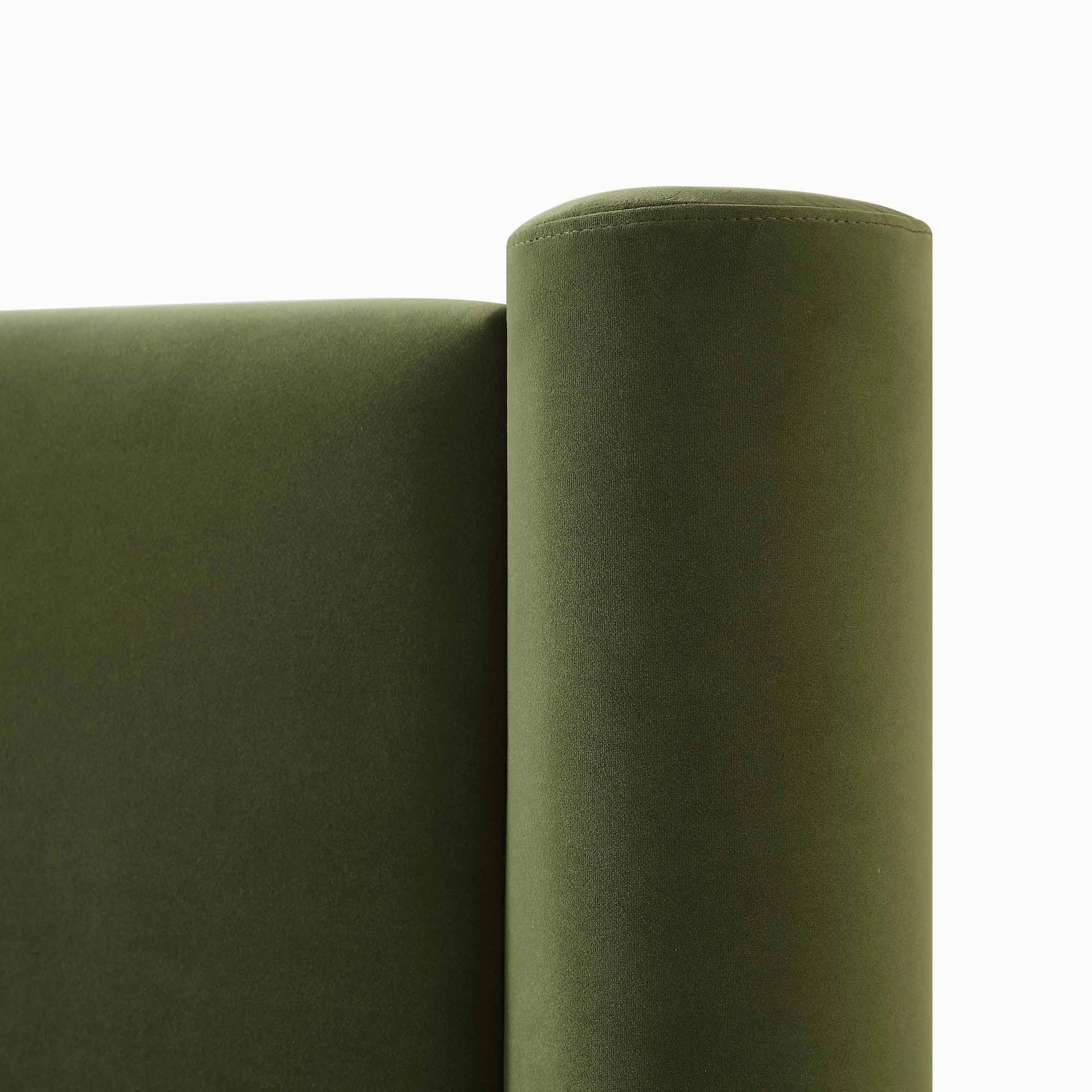 Galerie Moss Green Velvet Pillar Upholstered Bed
