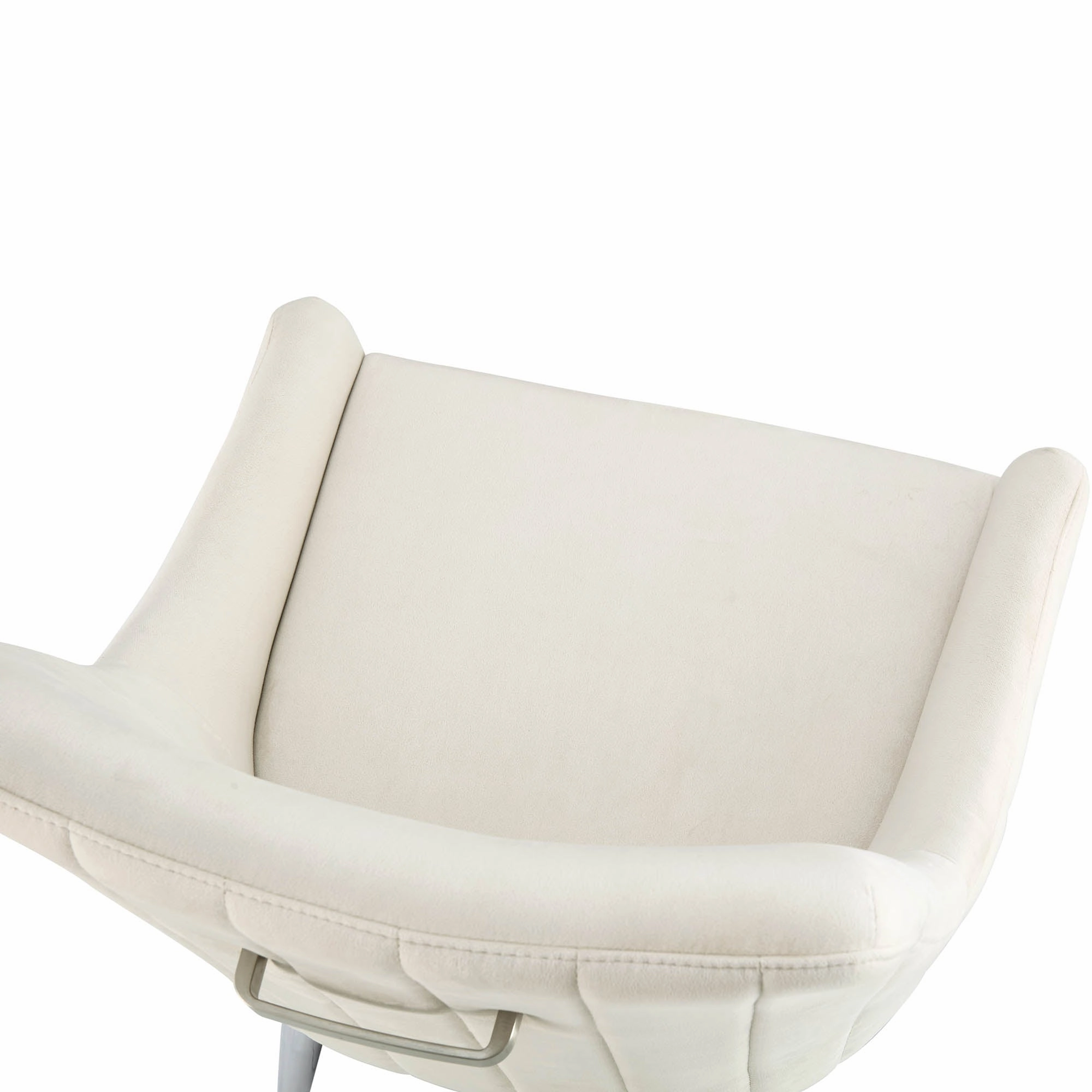 Garnet Set of 2 Champagne Velvet Upholstered Dining Chairs with Back Handle