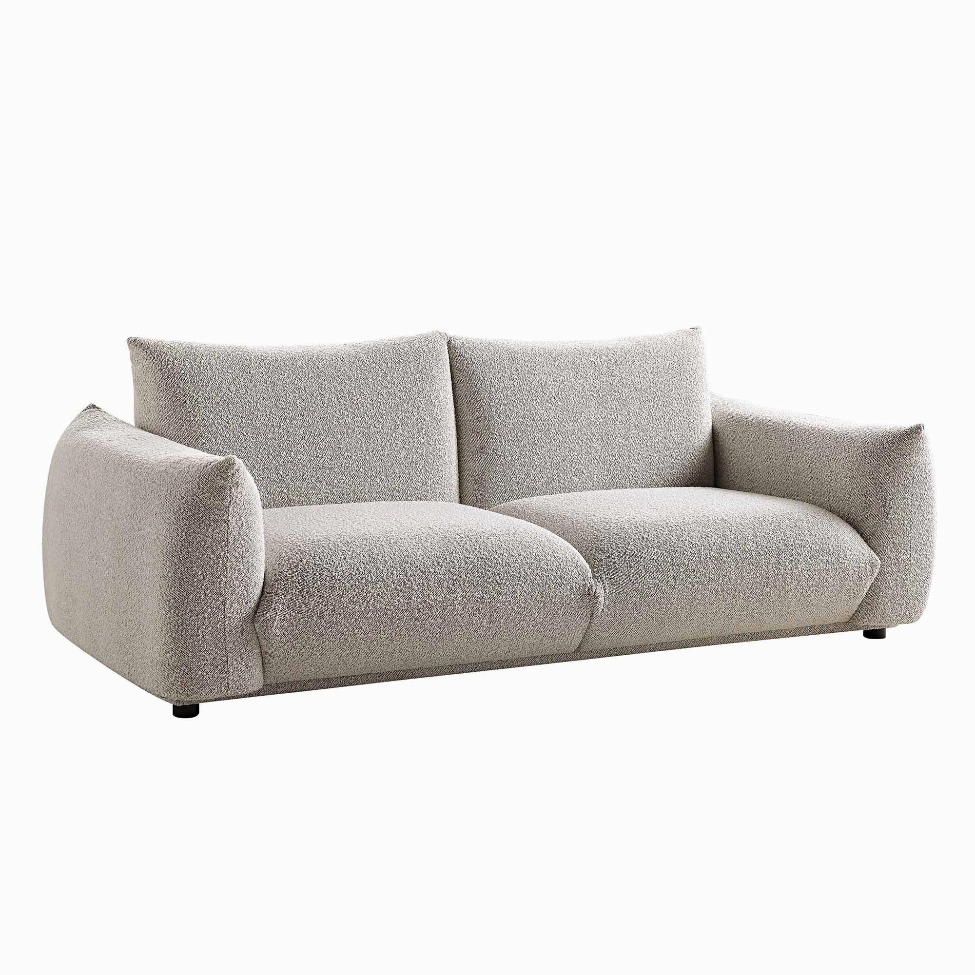 Gianni Three Seater Sofa, Mist Grey Boucle