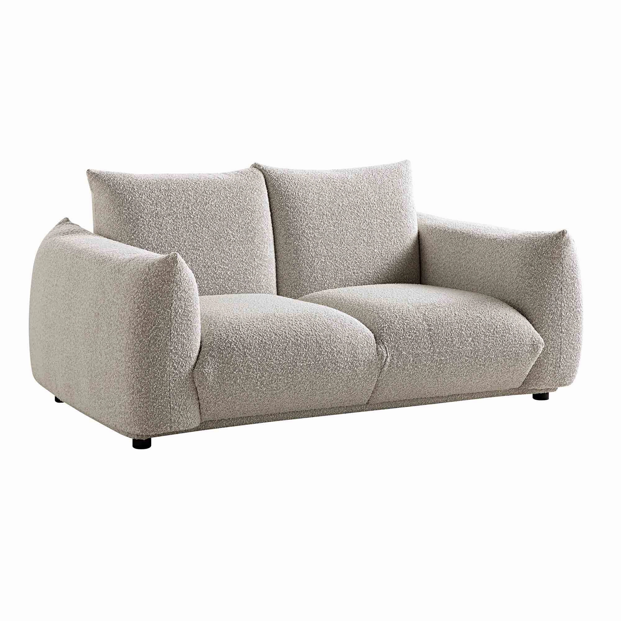 Gianni Two Seater Sofa, Mist Grey Boucle