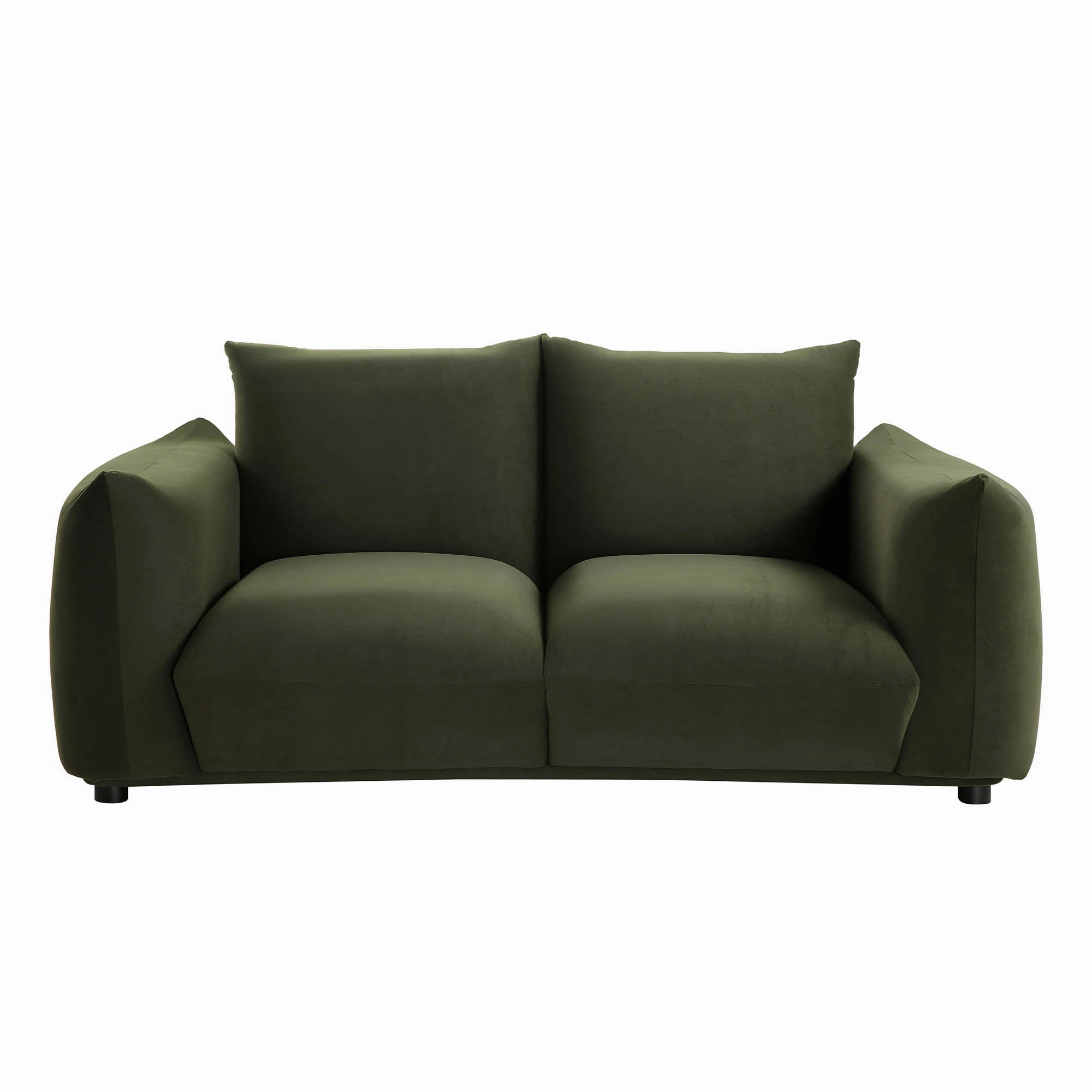 Gianni Two Seater Sofa, Moss Green Velvet