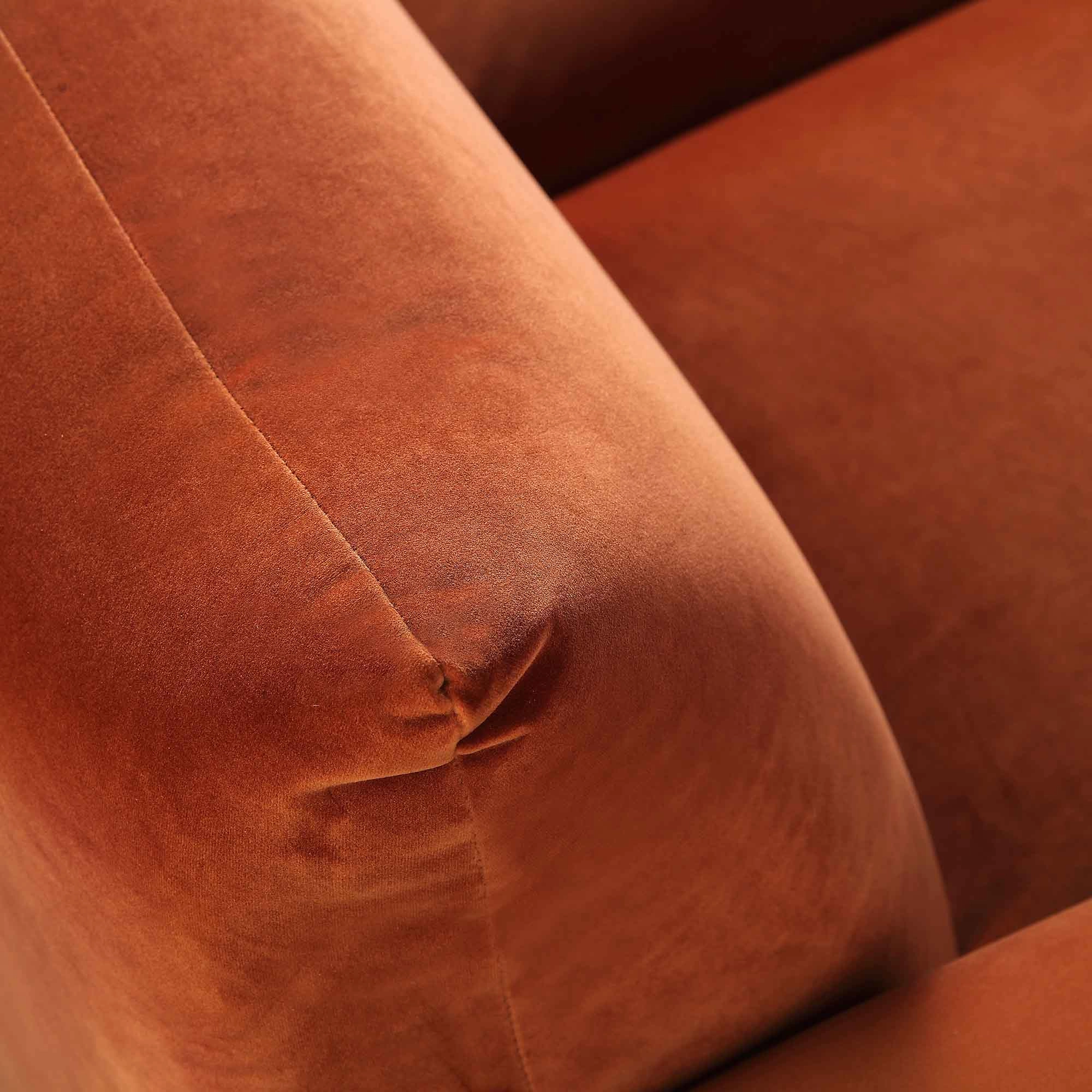 Gianni Two Seater Sofa, Rust Velvet