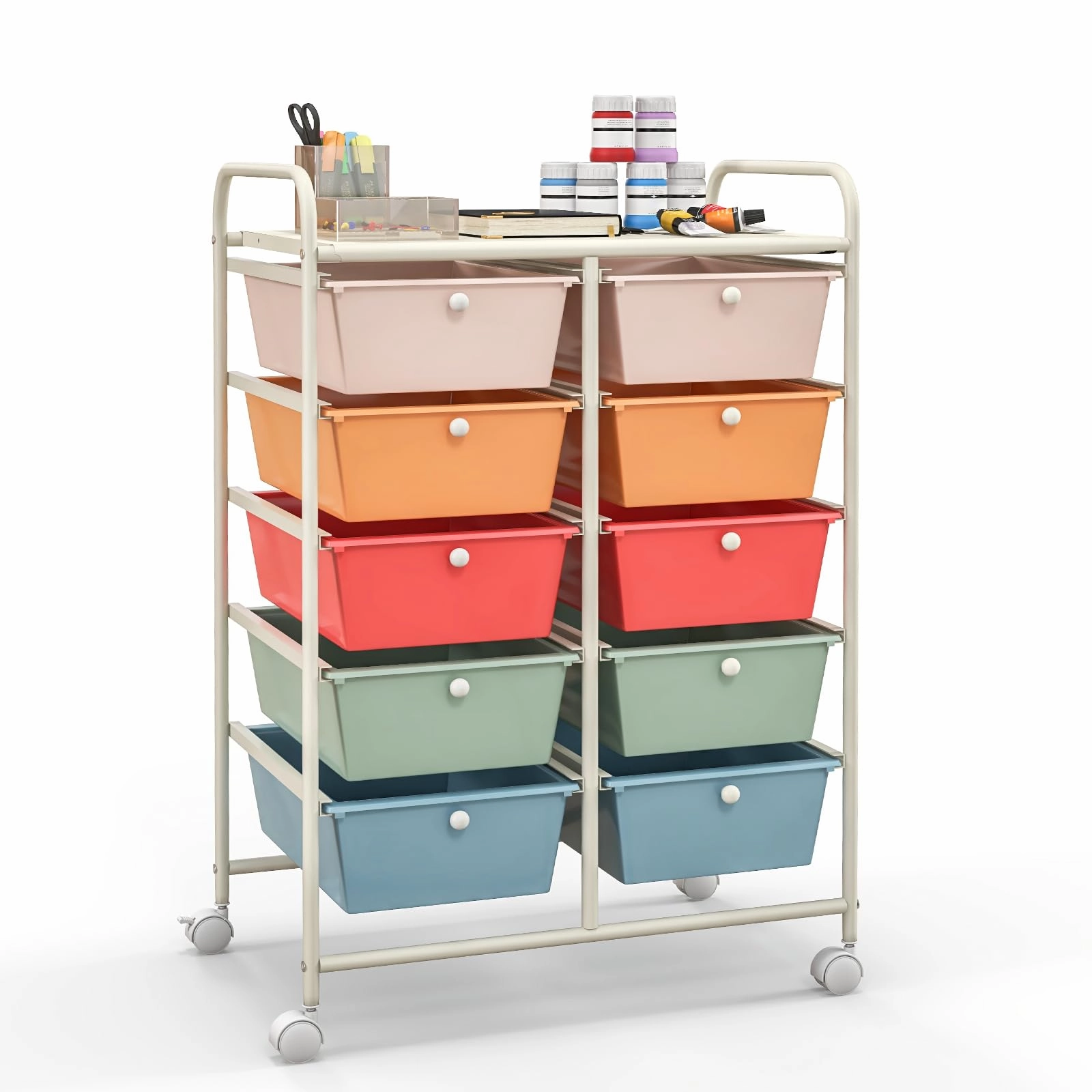 Giantex 10 Drawers Rolling Cart, Classroom Organizers