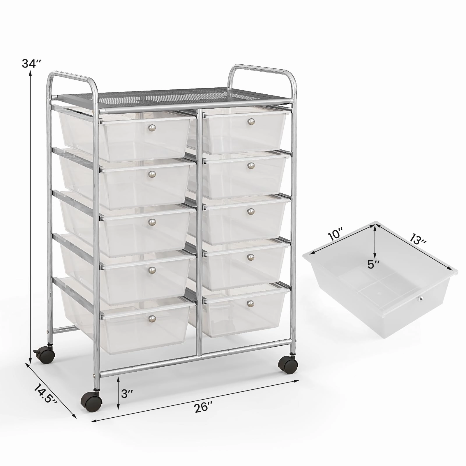 Giantex 10 Drawers Rolling Cart, Classroom Organizers